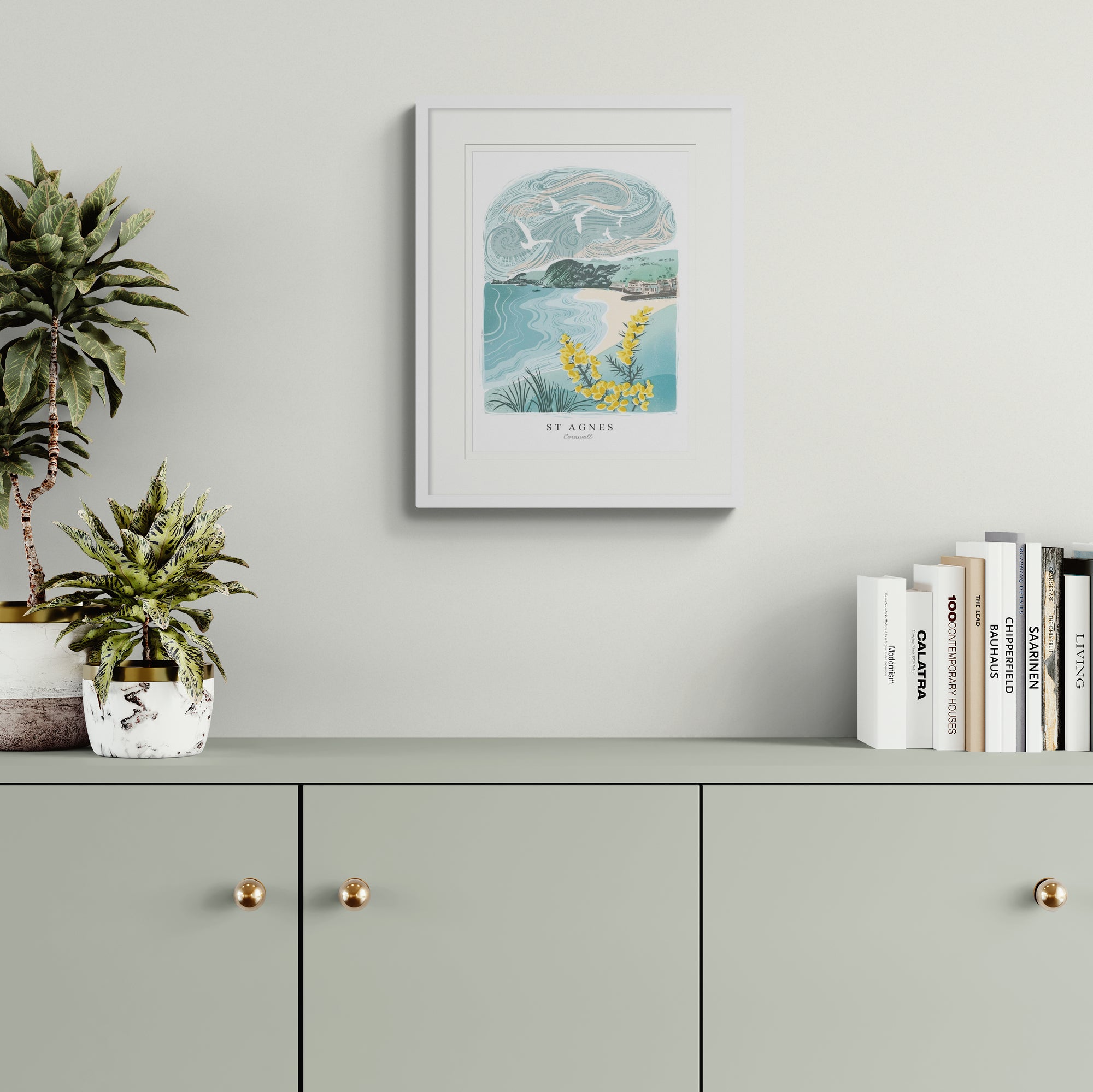 St Agnes Lino Small Framed Print - Whistlefish