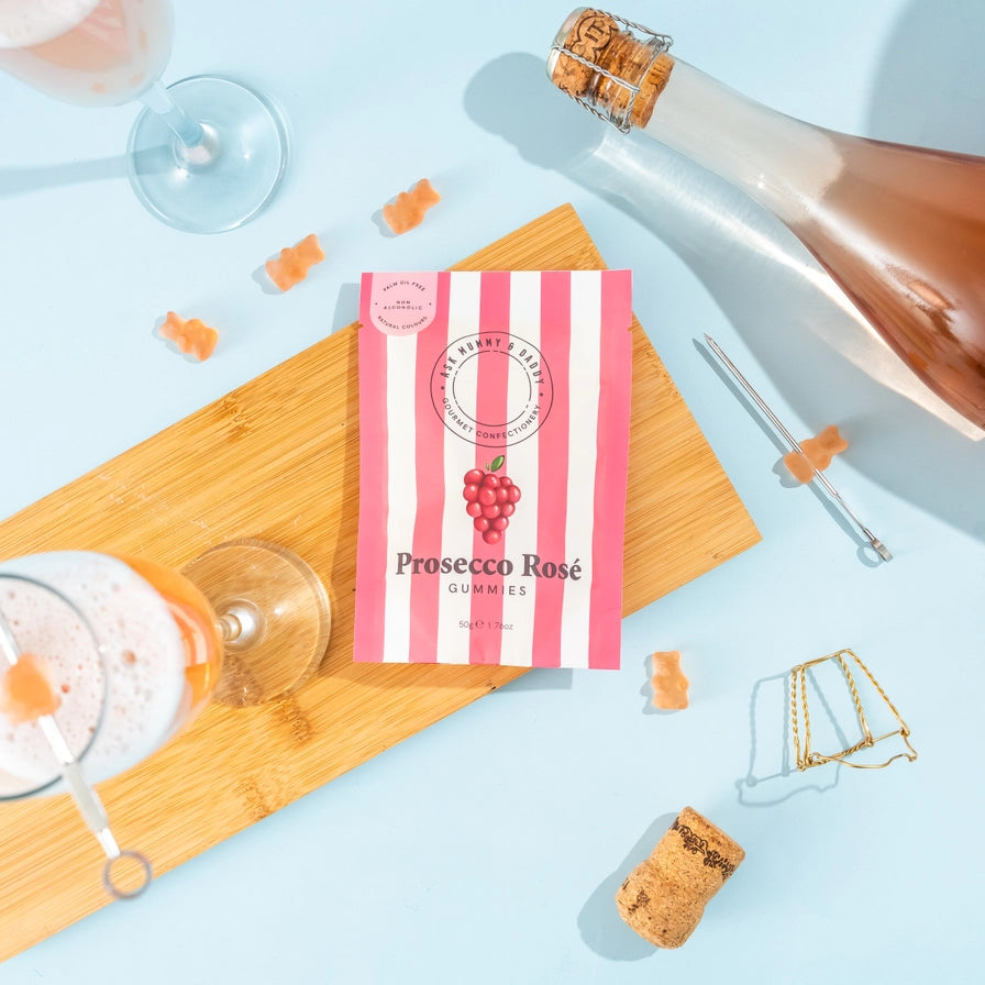 Gummy Sweets-5060736012611 - Prosecco Rose Gummy Pouch-Ask Mummy & Daddy