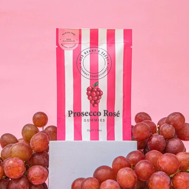 Gummy Sweets-5060736012611 - Prosecco Rose Gummy Pouch-Ask Mummy & Daddy