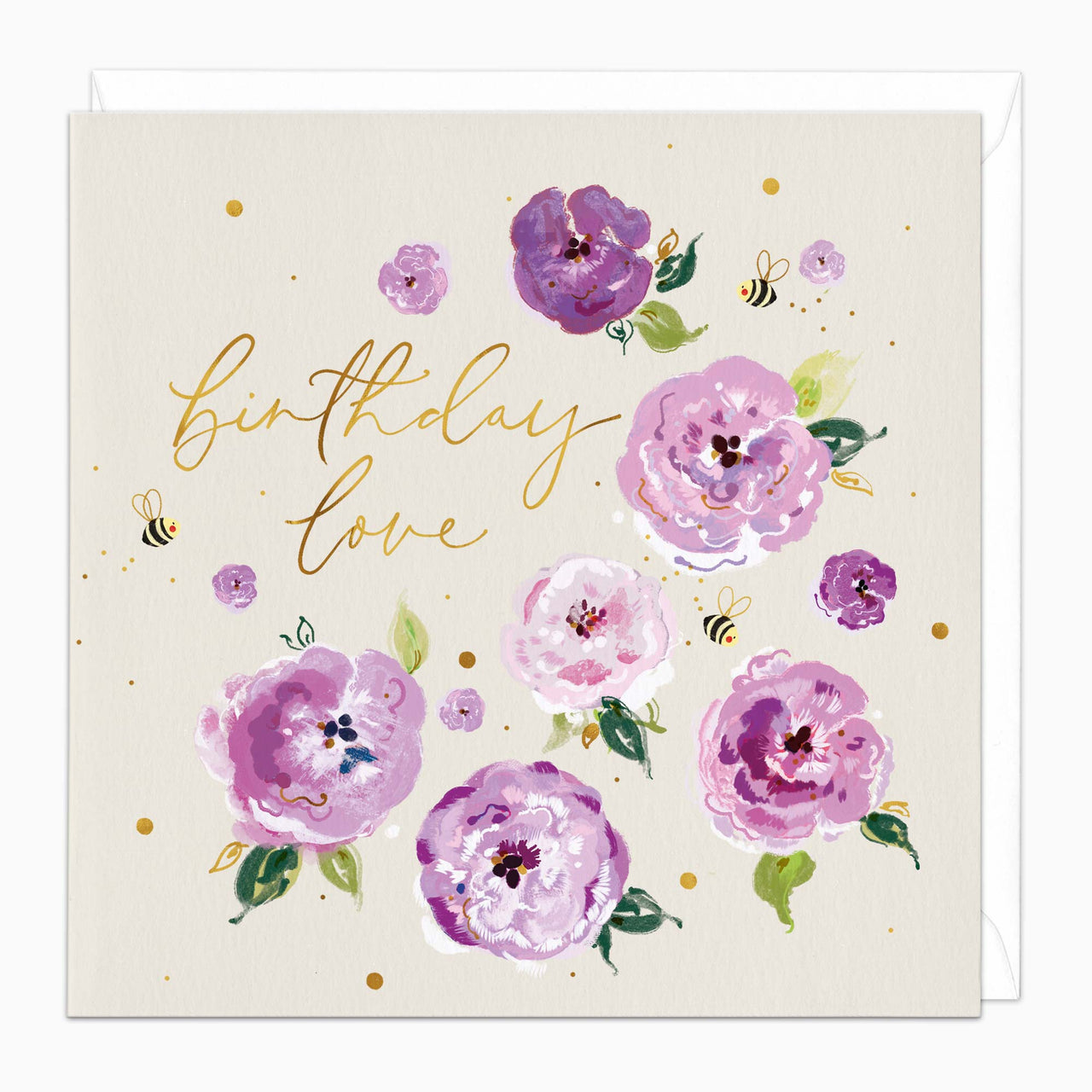 Greeting Card-H164 - Purple Bloom Birthday Card-Whistlefish