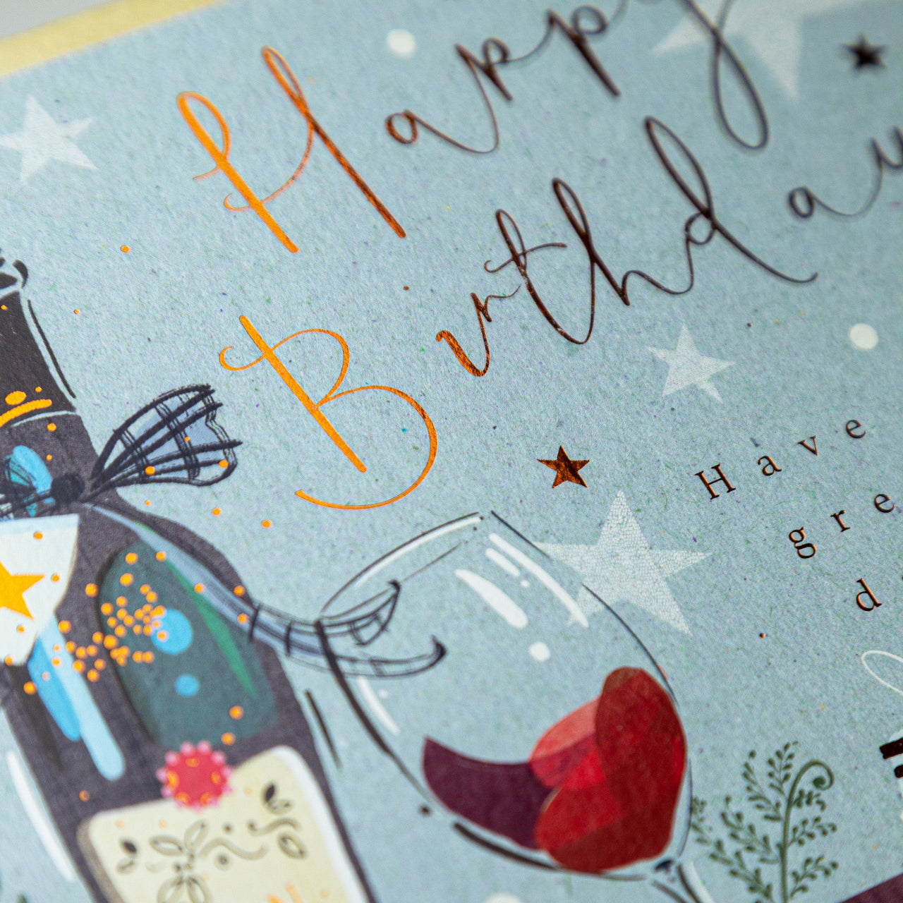 Greeting Card - E681 - Red Wine and Gifts Birthday Card - Red Wine and Gifts Birthday Card - Whistlefish