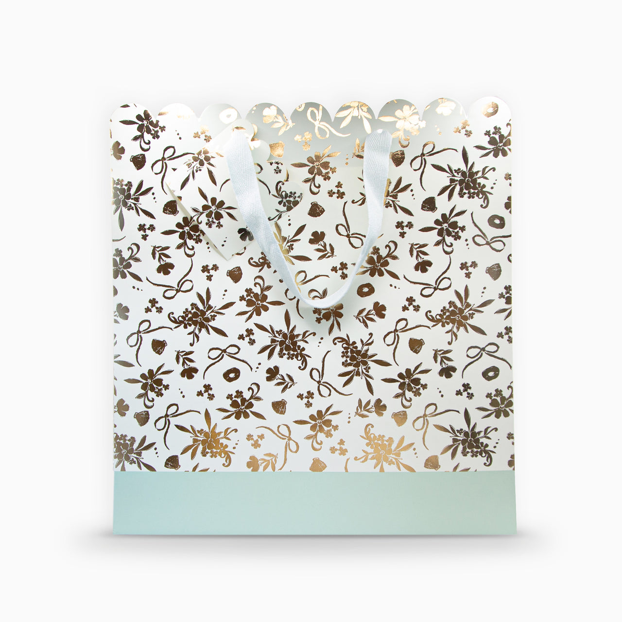 Gift Bag-RB01LB - Regal Gold Bloom Large Scallop Gift Bag-Whistlefish