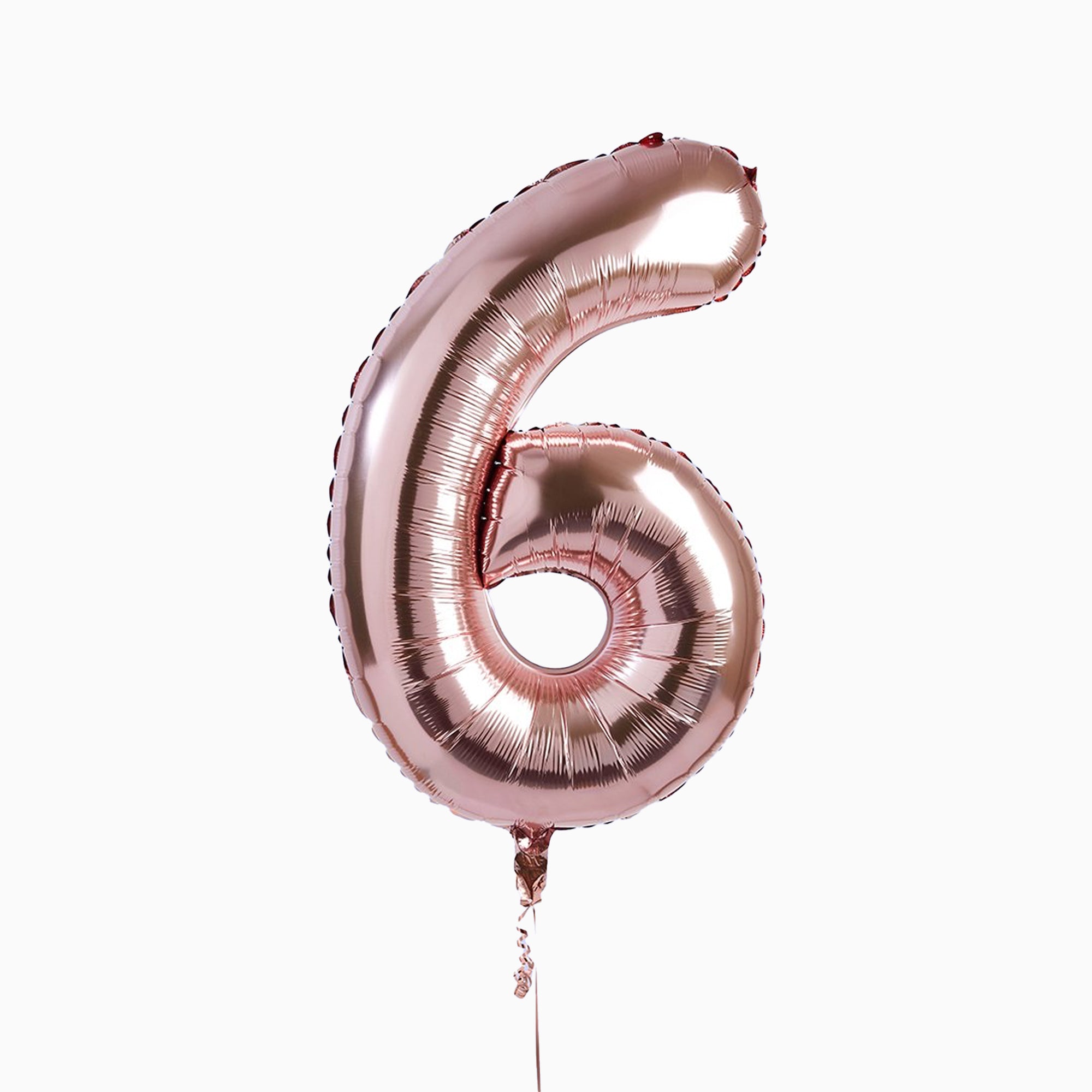 Balloons-HBNB116 - Rose Gold Number 6 Foil 34" Balloon-Hootyballoo