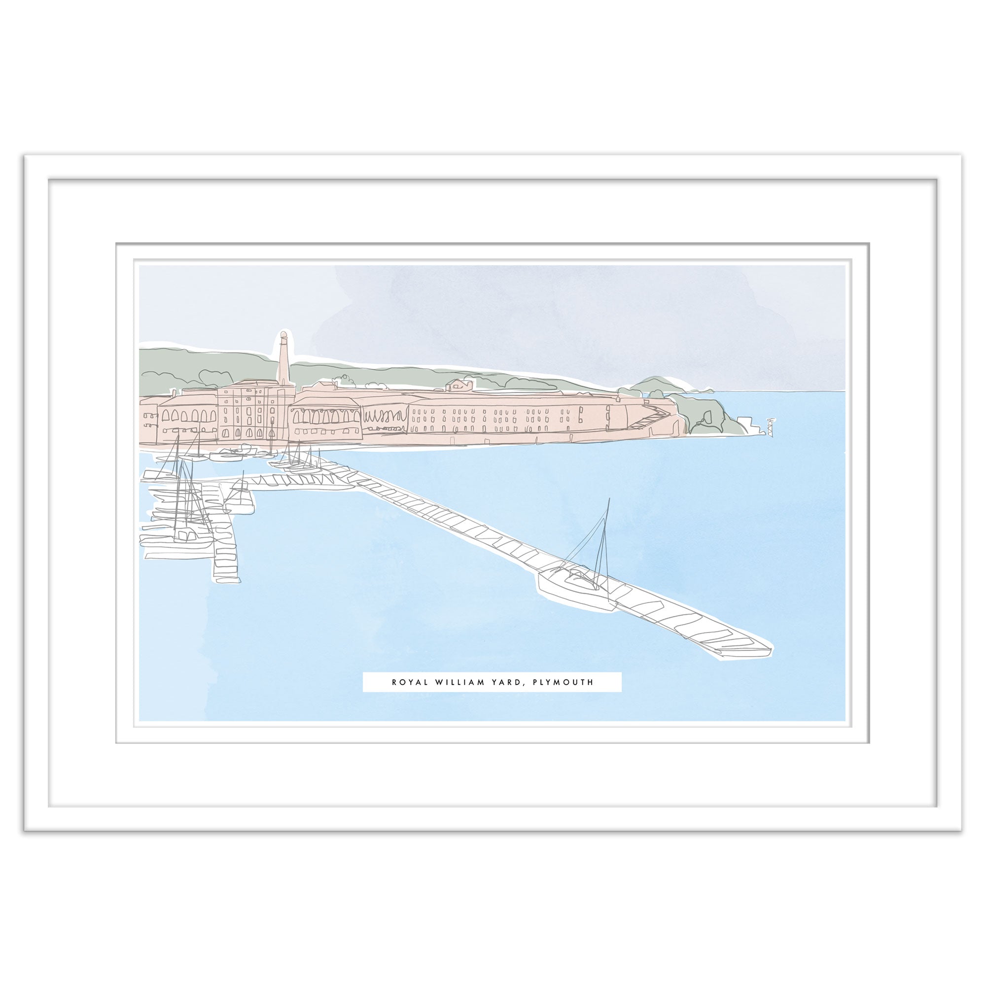 Framed Print - WF977F - Royal William Yard Harbour Framed Print - Royal William Yard Harbour Framed Print - Whistlefish