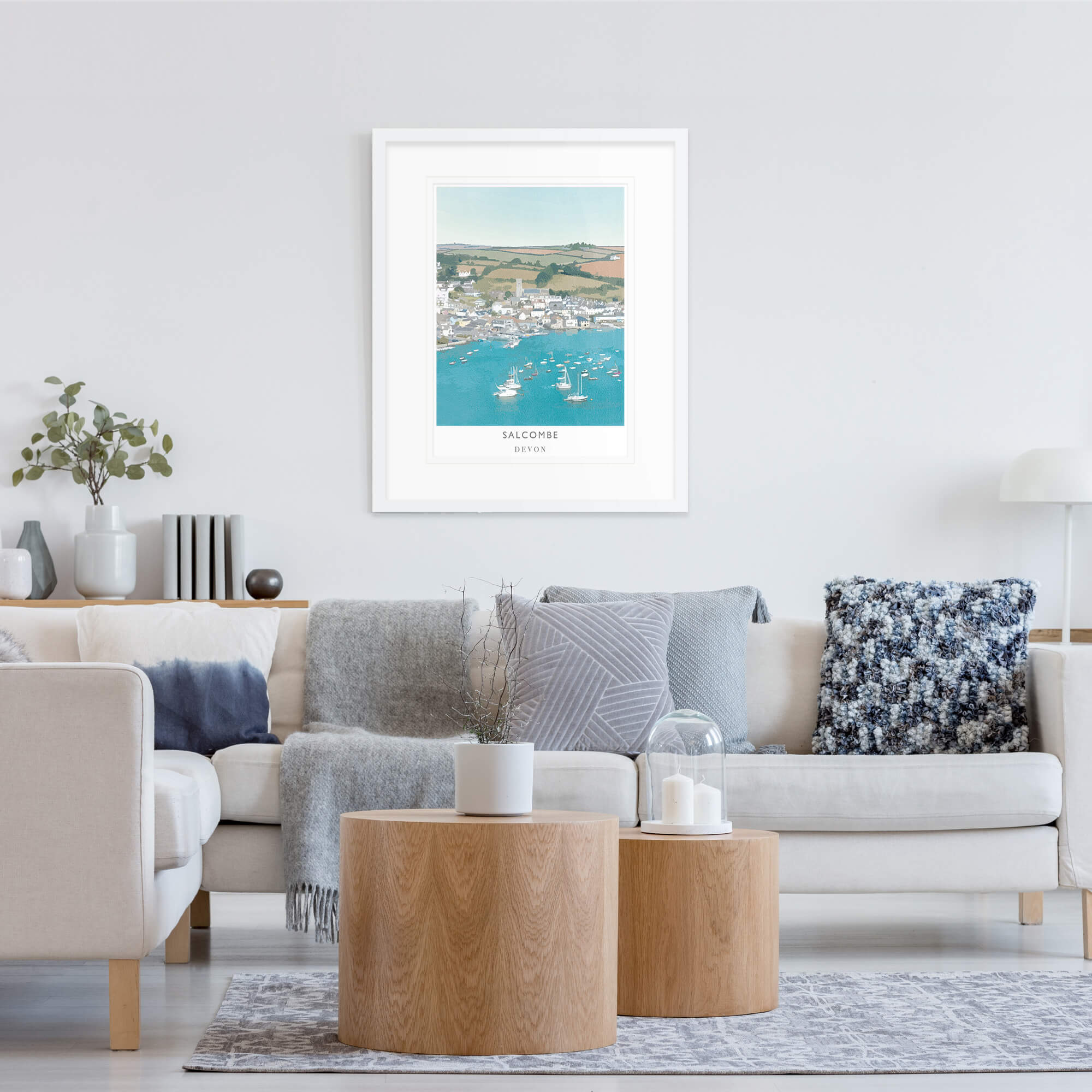Framed Print-WF204F - Salcombe Large Framed Print-Whistlefish