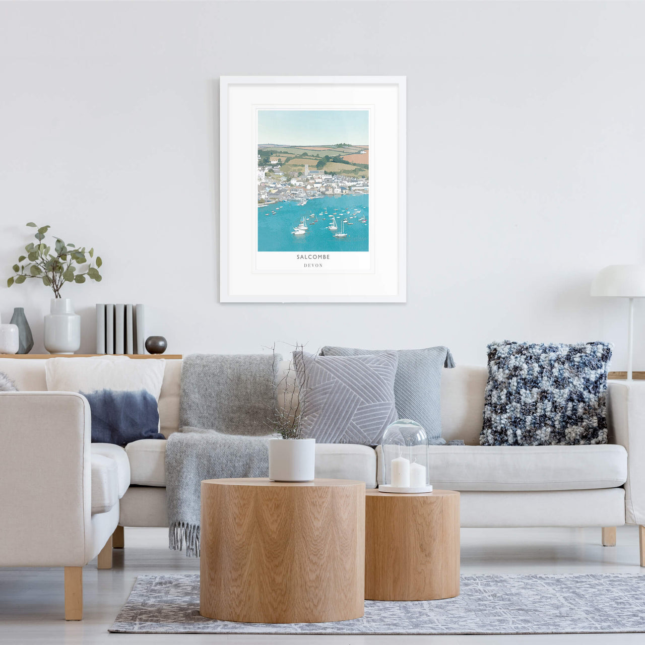 Framed Print-WF204F - Salcombe Large Framed Print-Whistlefish