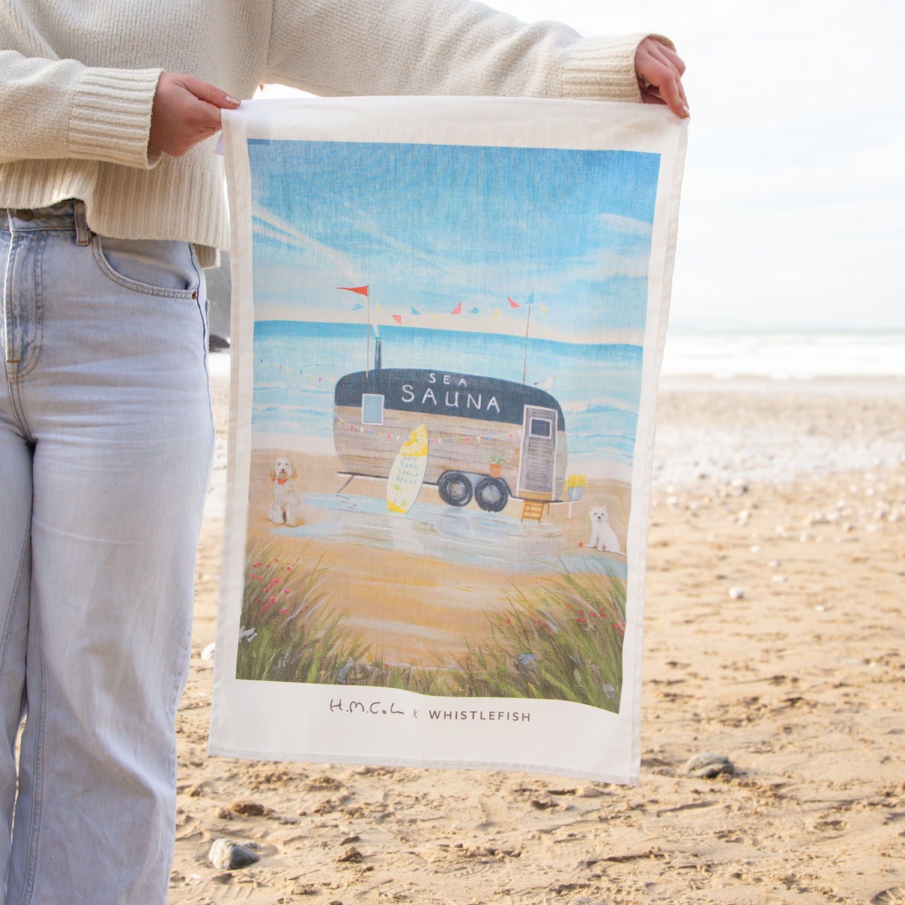 Tea Towel-HC21TT - Sea Sauna Tea Towel-Hannah Cole