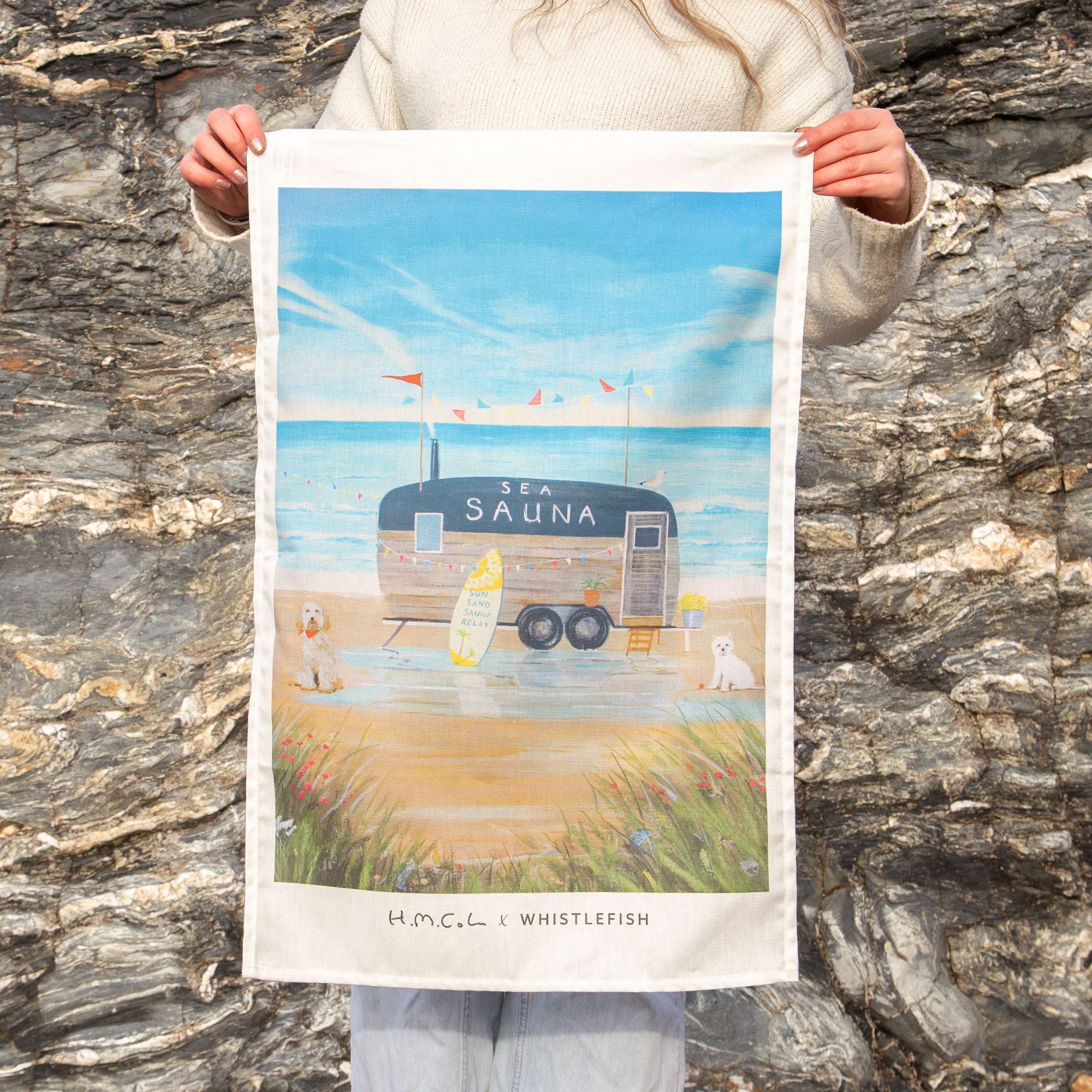 Tea Towel-HC21TT - Sea Sauna Tea Towel-Hannah Cole