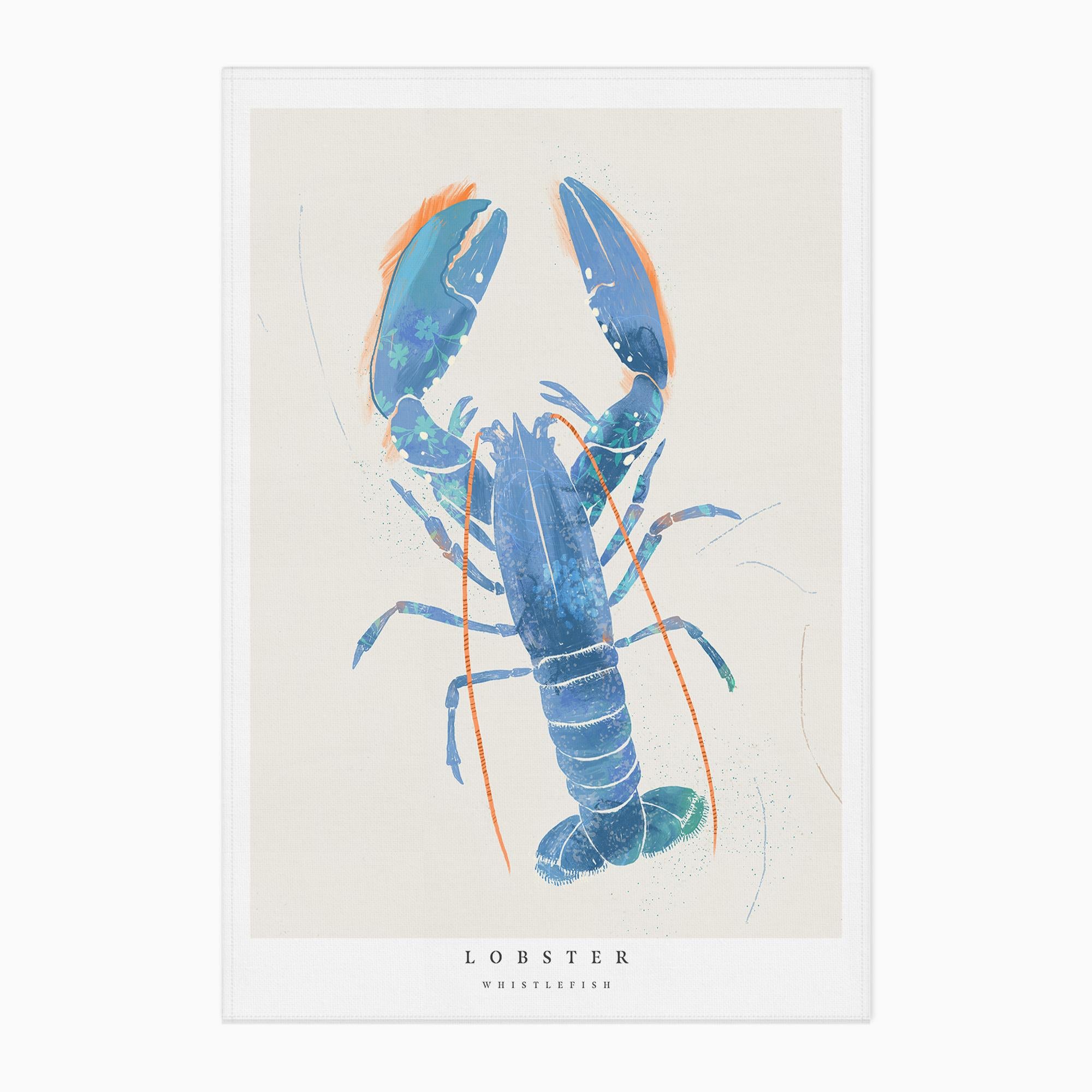 Tea Towel-WTT277 - Seagrass Lobster Tea Towel-Whistlefish