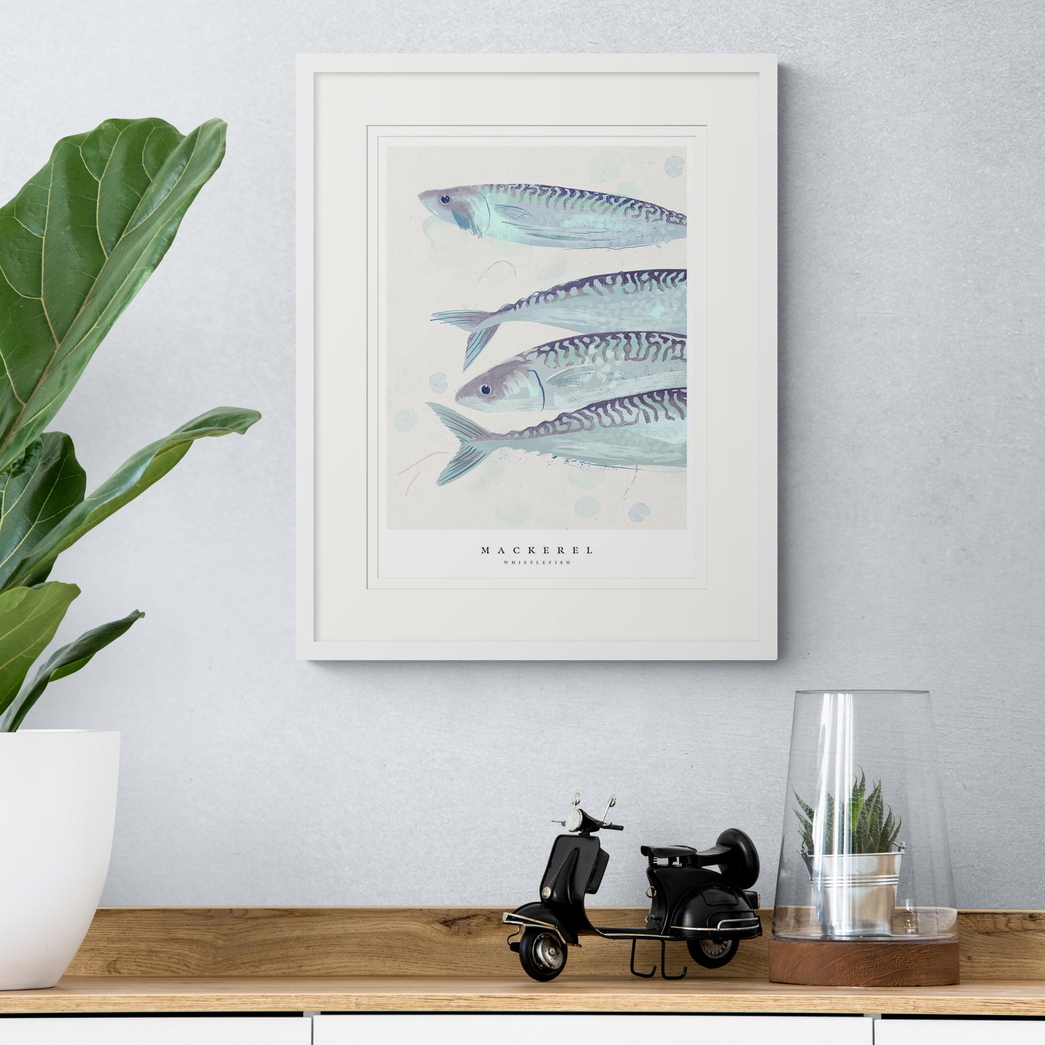 Framed Print - WF1027F - Seagrass Mackerel Large Framed Print - Seagrass Mackerel Large - Whistlefish