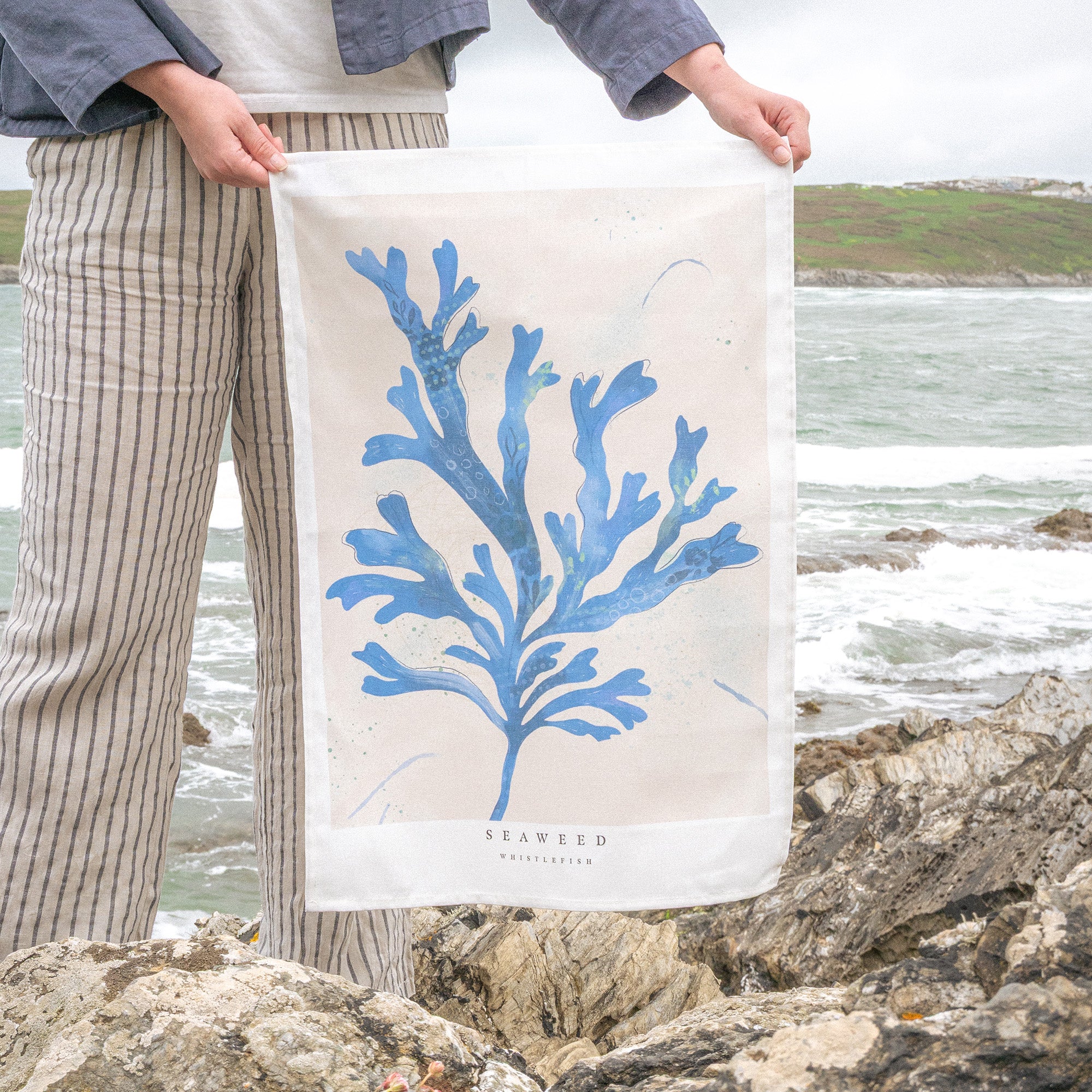 Tea Towel-WTT274 - Seagrass Seaweed Tea Towel-Whistlefish