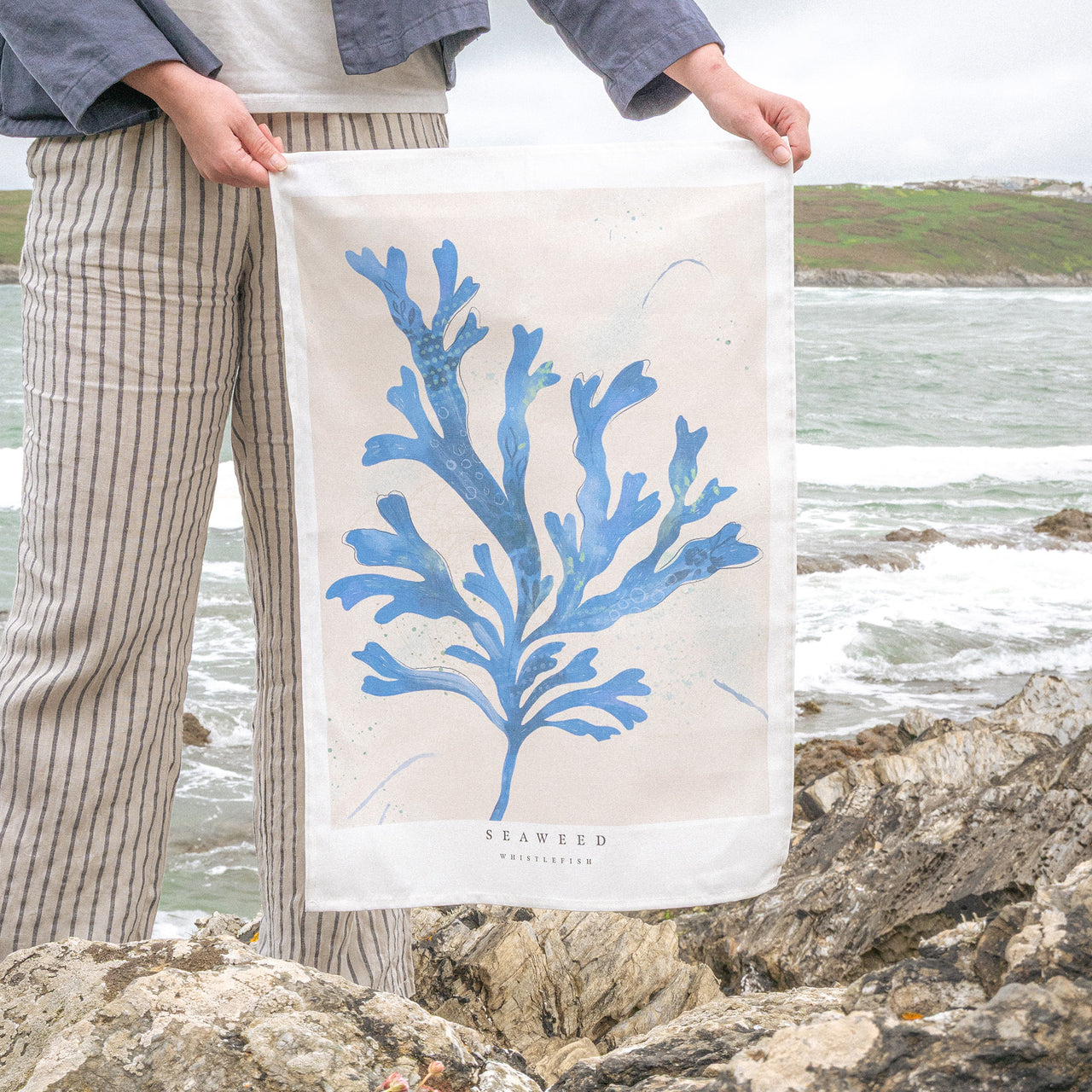 Tea Towel-WTT274 - Seagrass Seaweed Tea Towel-Whistlefish