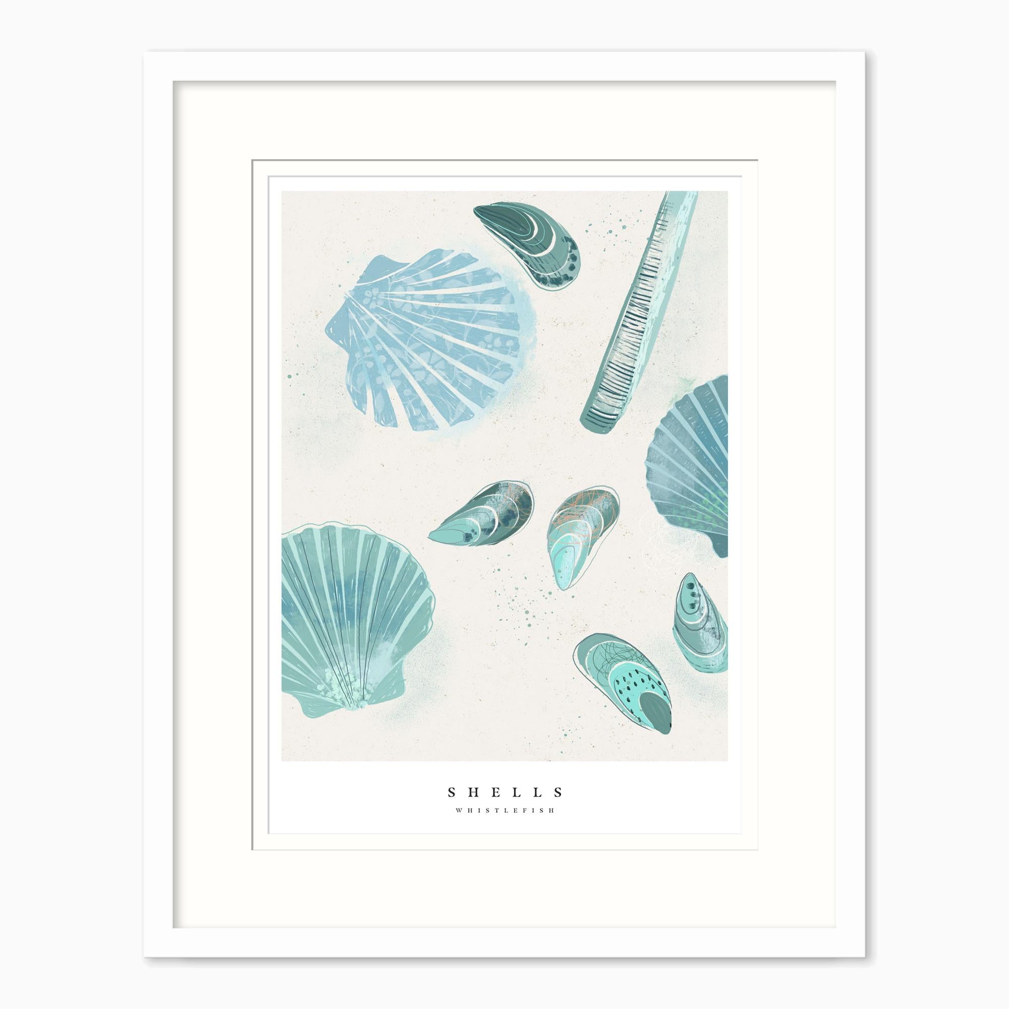 Framed Print-WF1020F - Seagrass Shells Large Framed Print-Whistlefish
