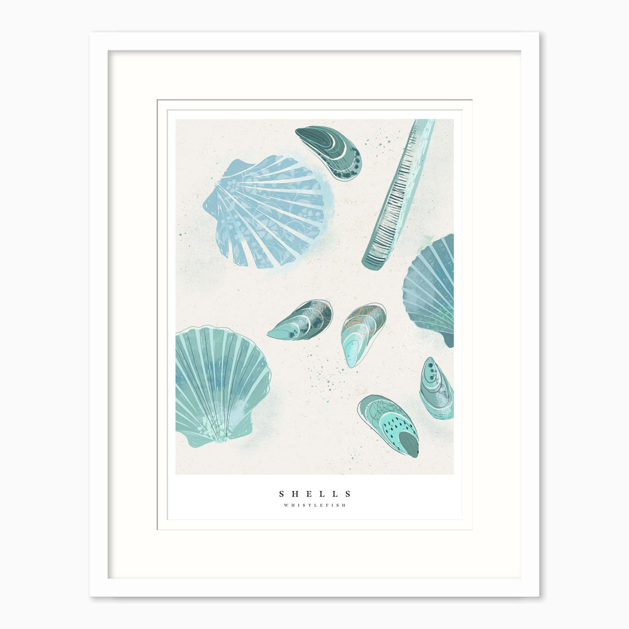Framed Print-WF1020F - Seagrass Shells Large Framed Print-Whistlefish