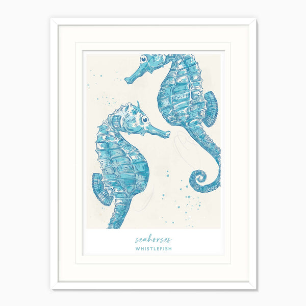Framed Print-WF041289F - Seahorses Large Framed Print-Whistlefish