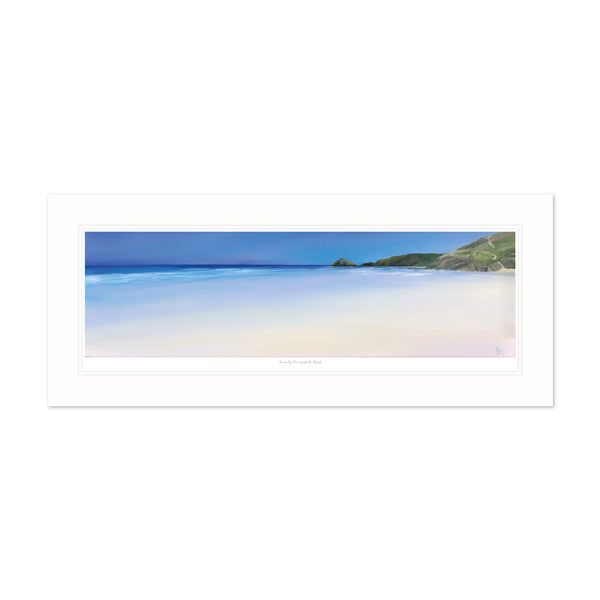 Serenity Perranporth Beach Mounted Print - Whistlefish