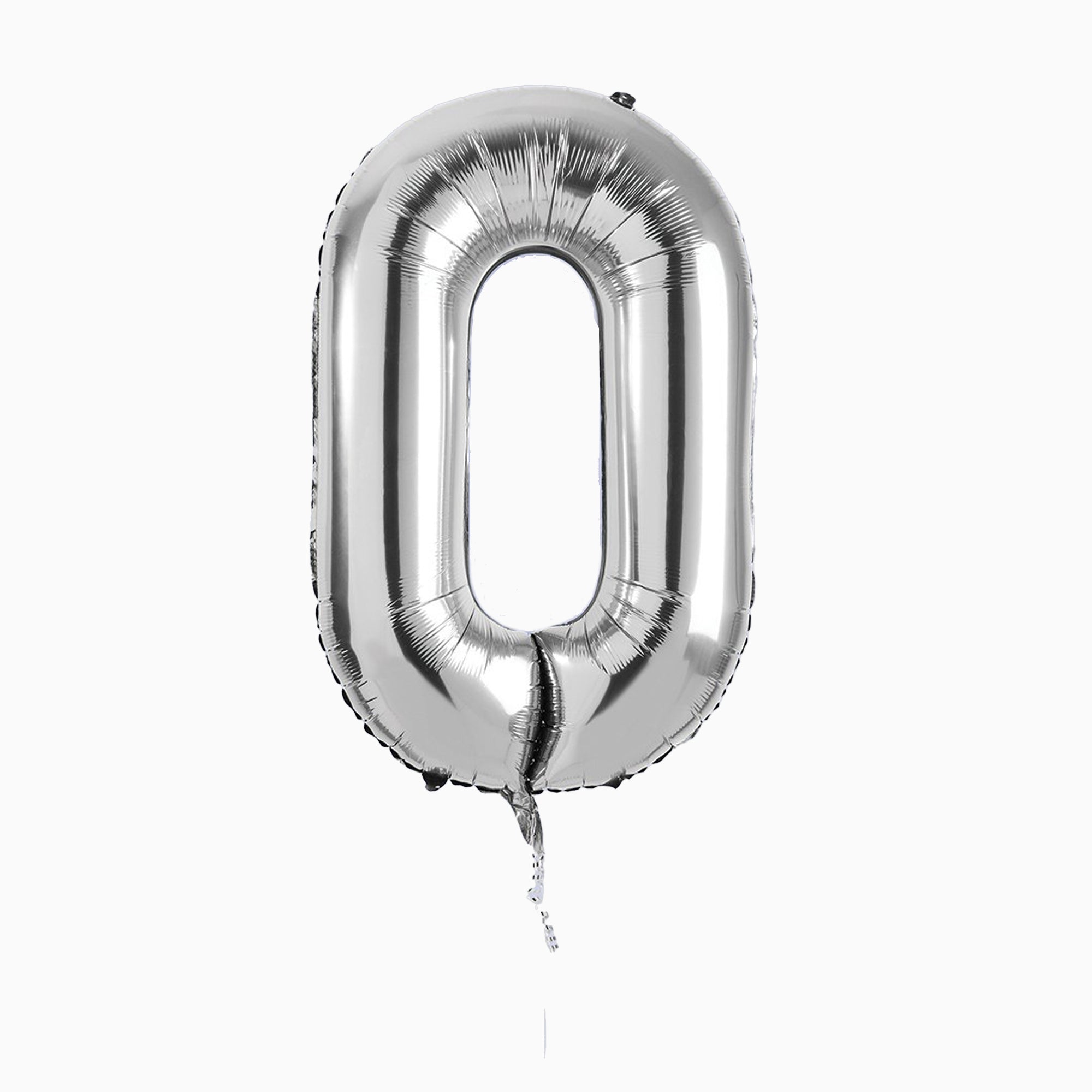 Balloons-HBNB120 - Silver Number 0 Foil 34" Balloon-Hootyballoo