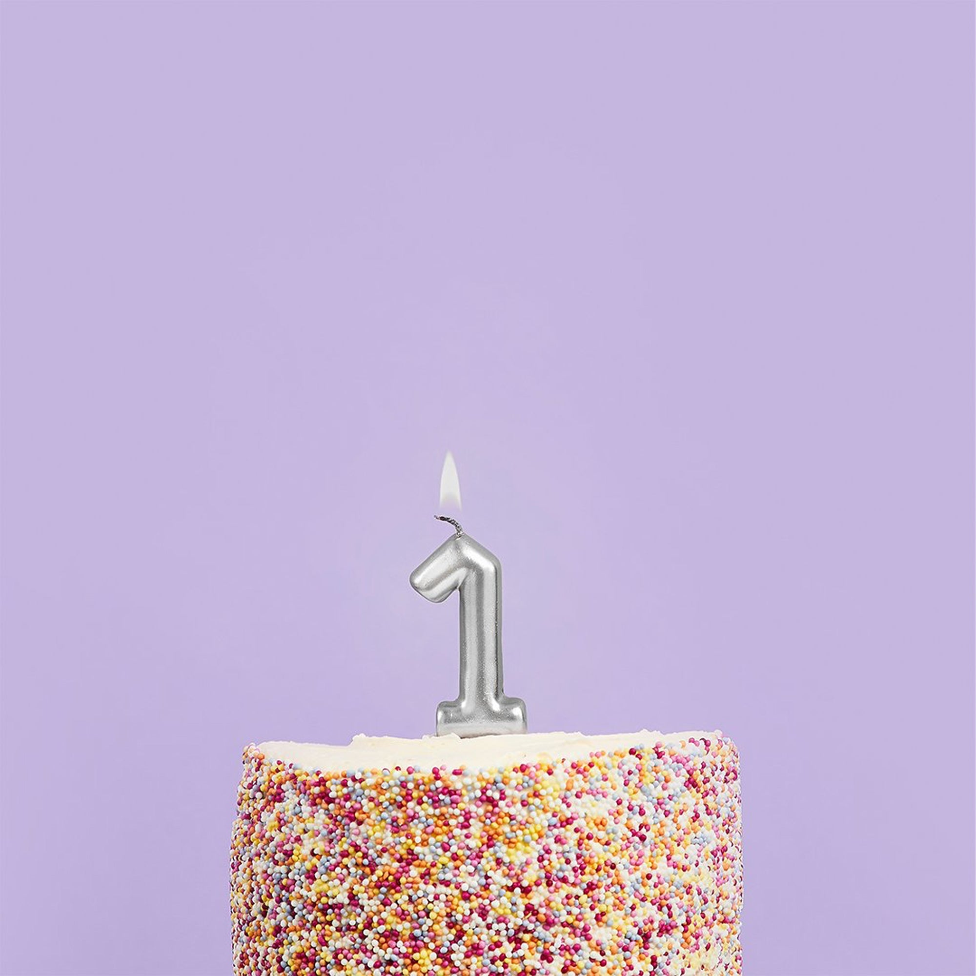 Party Candle-HBMM192 - Silver Number 1 Candle-Hootyballoo