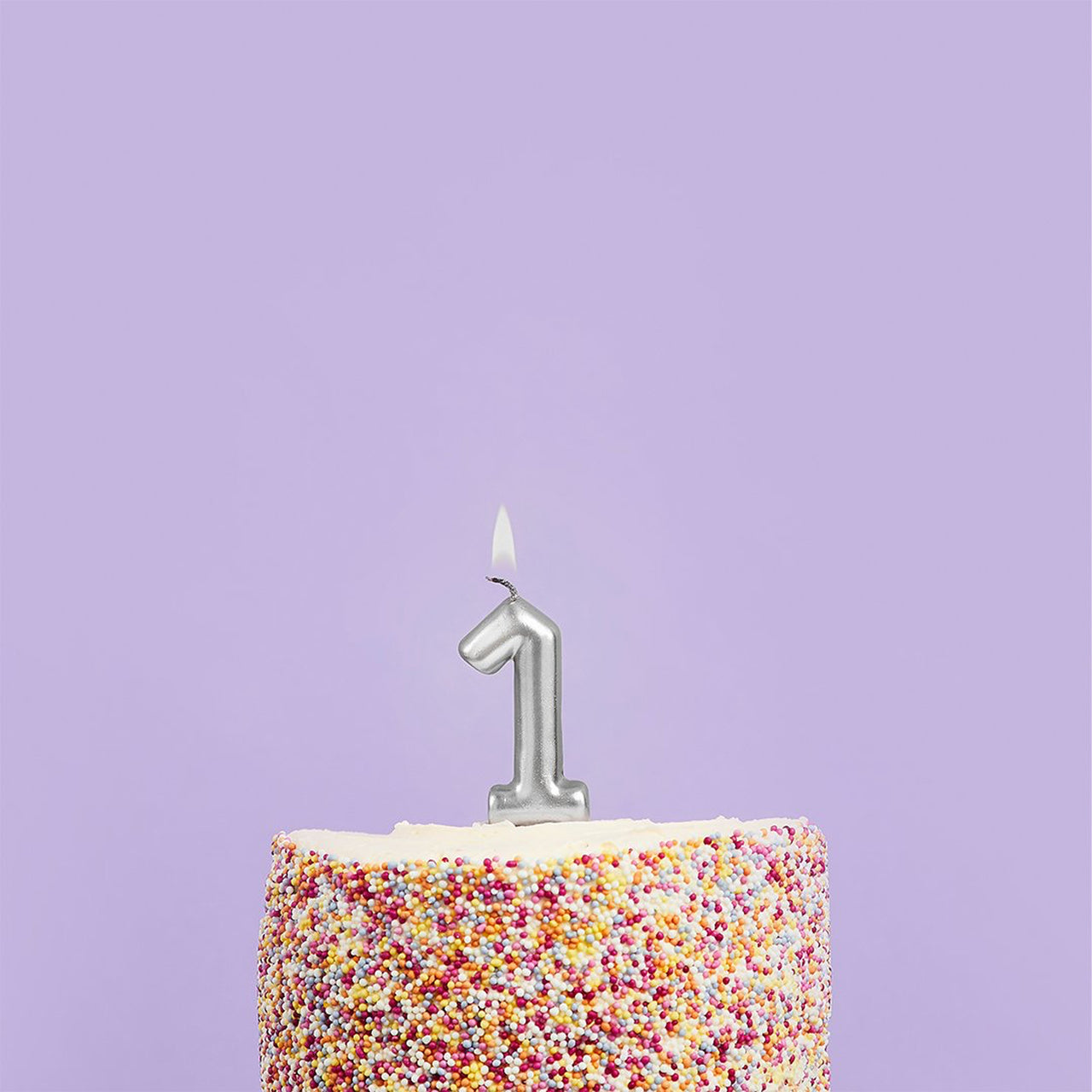Party Candle-HBMM192 - Silver Number 1 Candle-Hootyballoo