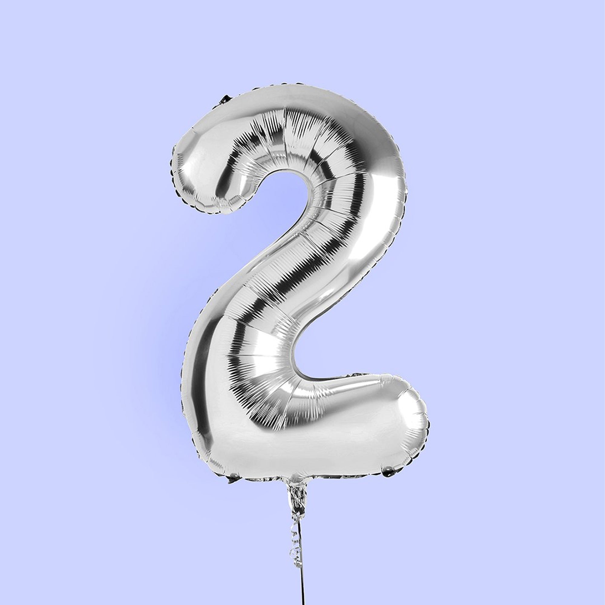 Balloons-HBNB122 - Silver Number 2 Foil 34" Balloon-Hootyballoo