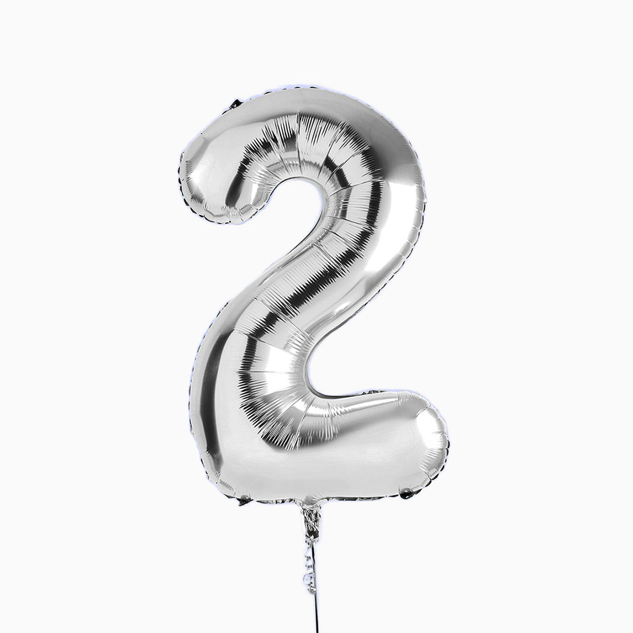 Balloons-HBNB122 - Silver Number 2 Foil 34" Balloon-Hootyballoo
