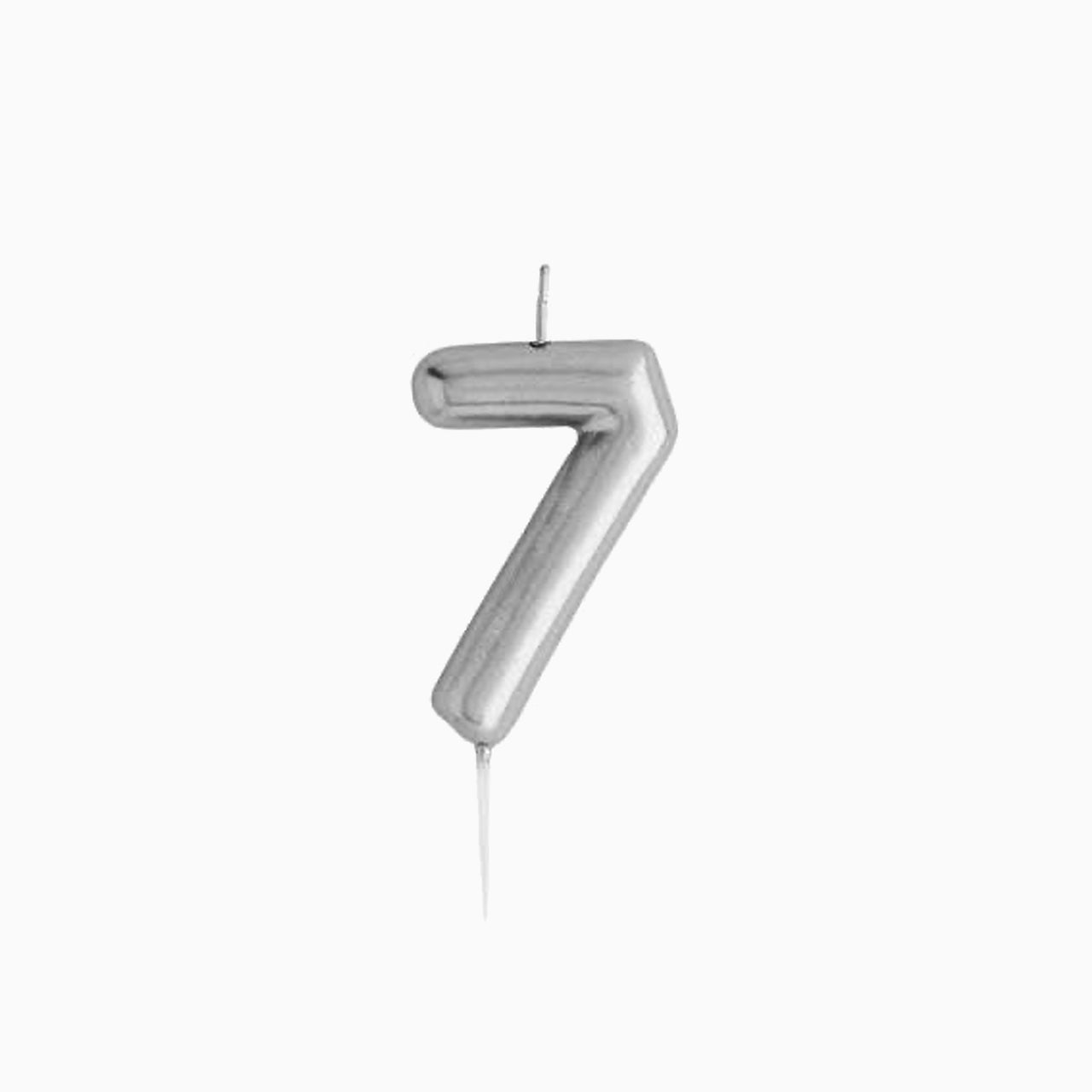 Party Candle-HBMM198 - Silver Number 7 Candle-Hootyballoo