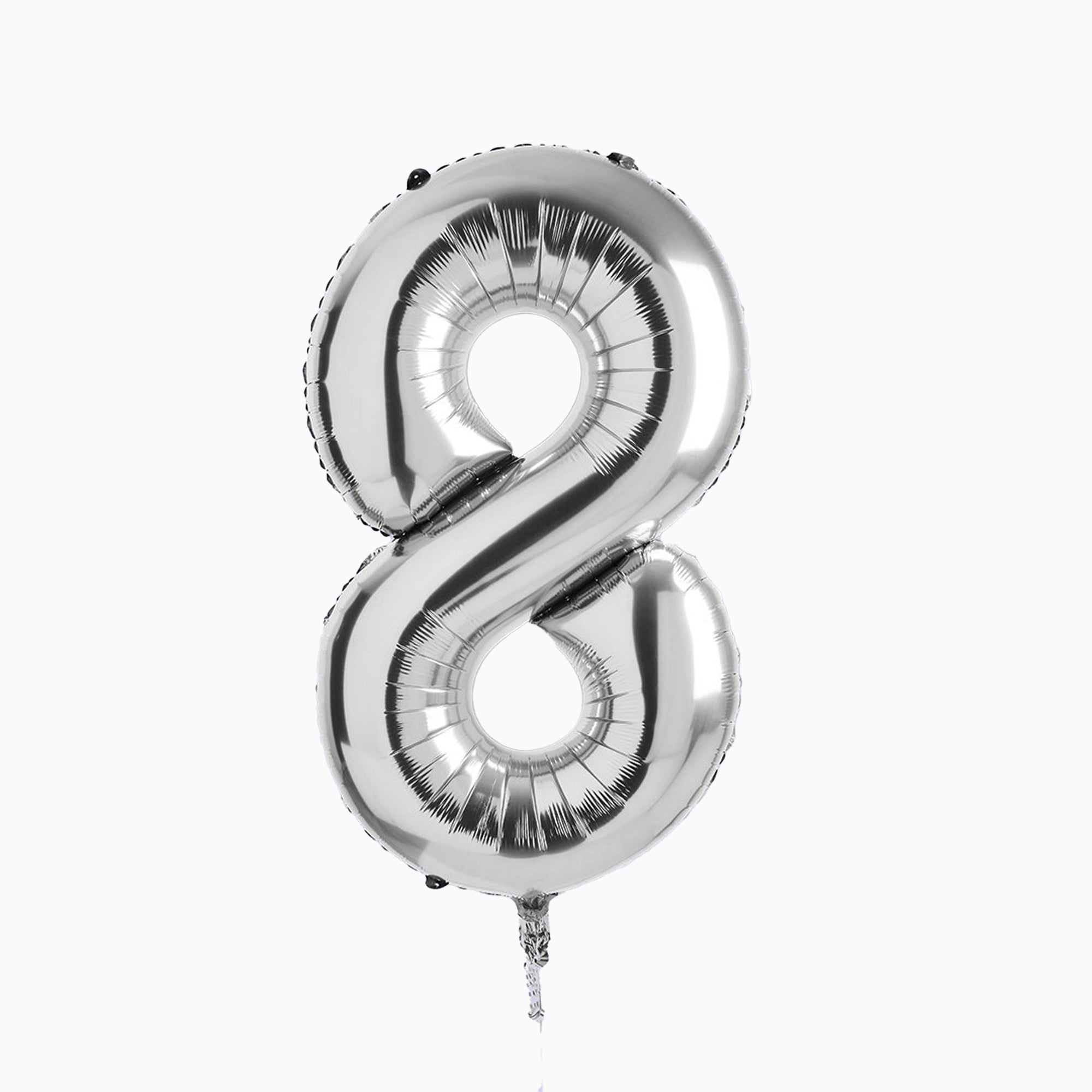 Balloons-HBNB128 - Silver Number 8 Foil 34" Balloon-Hootyballoo