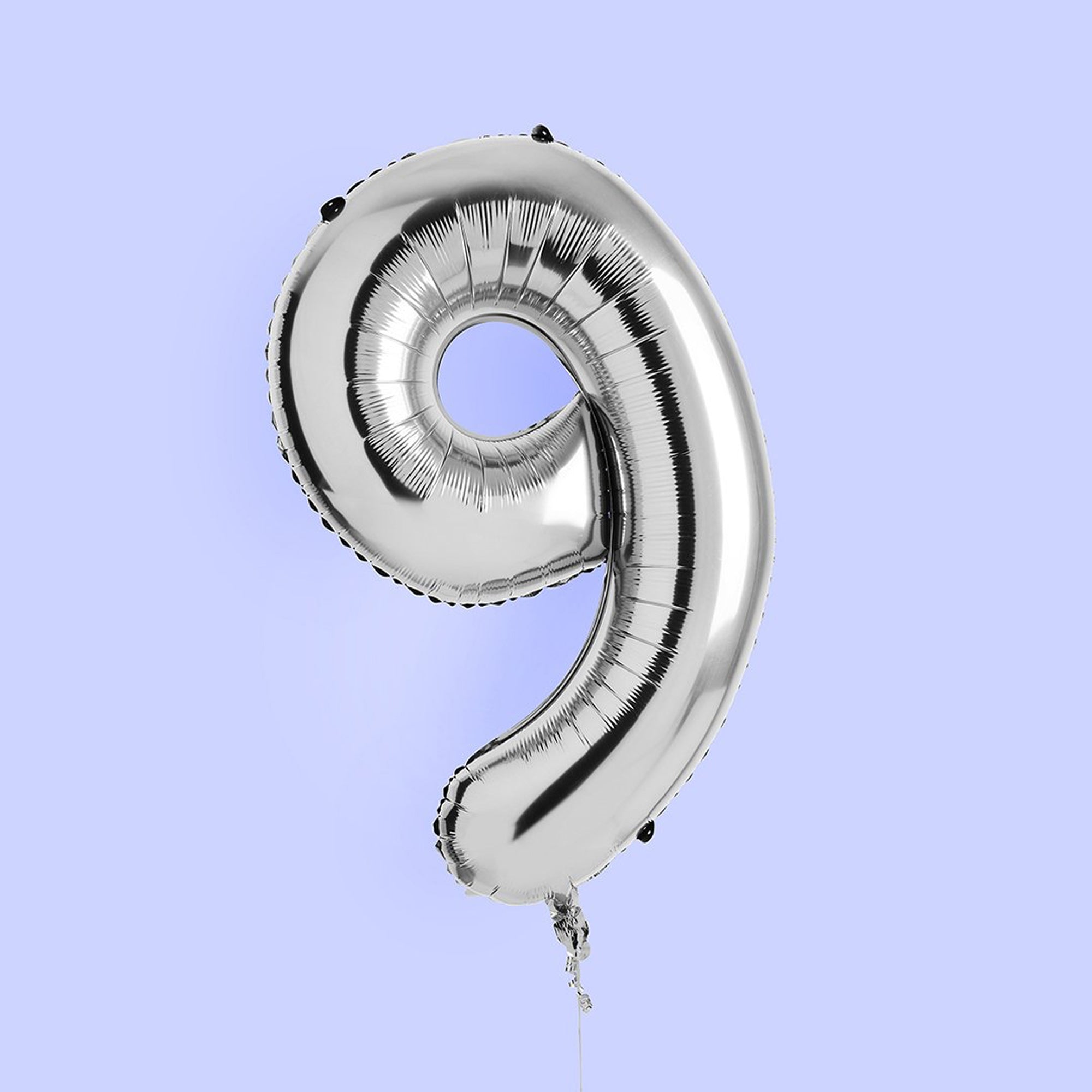 Balloons-HBNB129 - Silver Number 9 Foil 34" Balloon-Hootyballoo