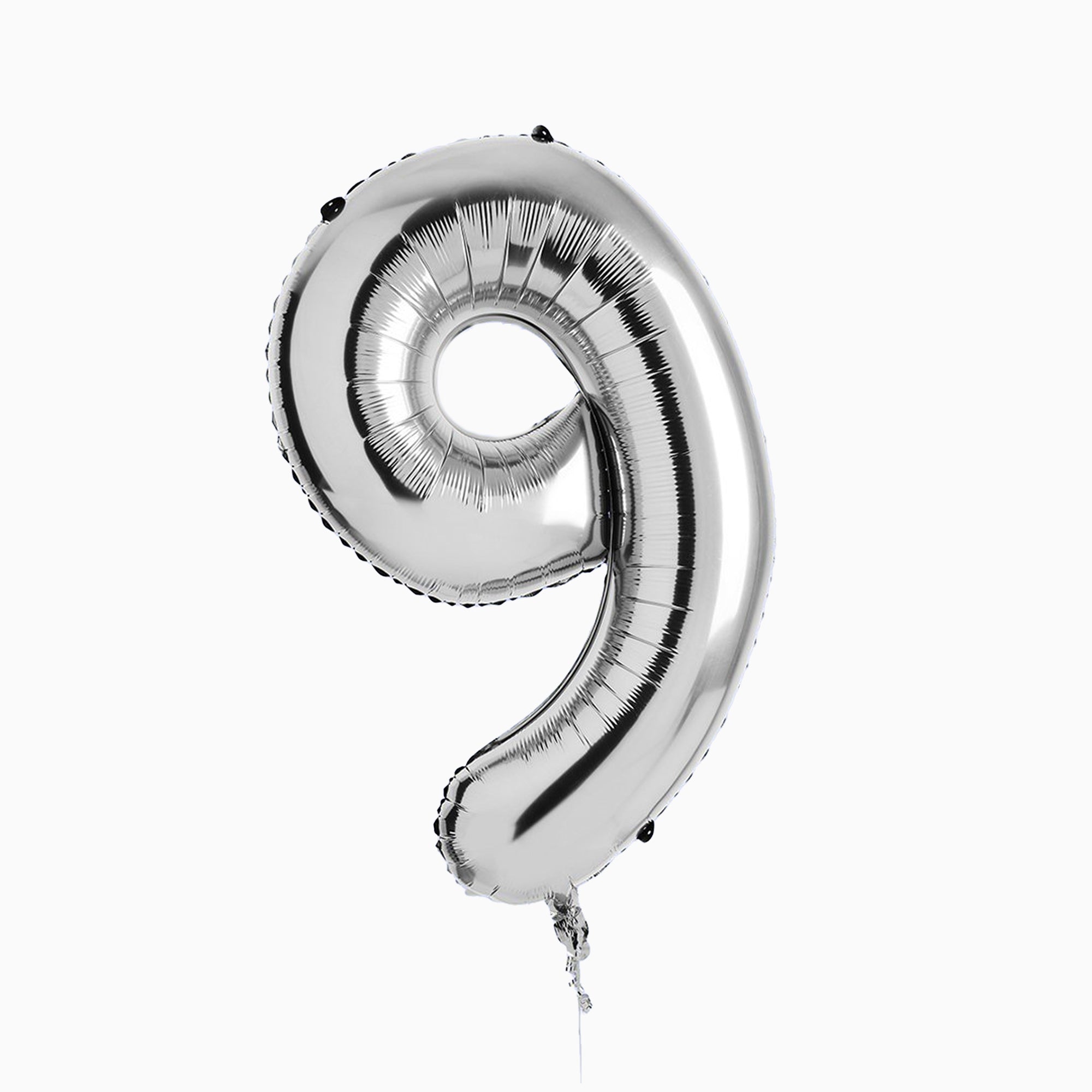Balloons-HBNB129 - Silver Number 9 Foil 34" Balloon-Hootyballoo
