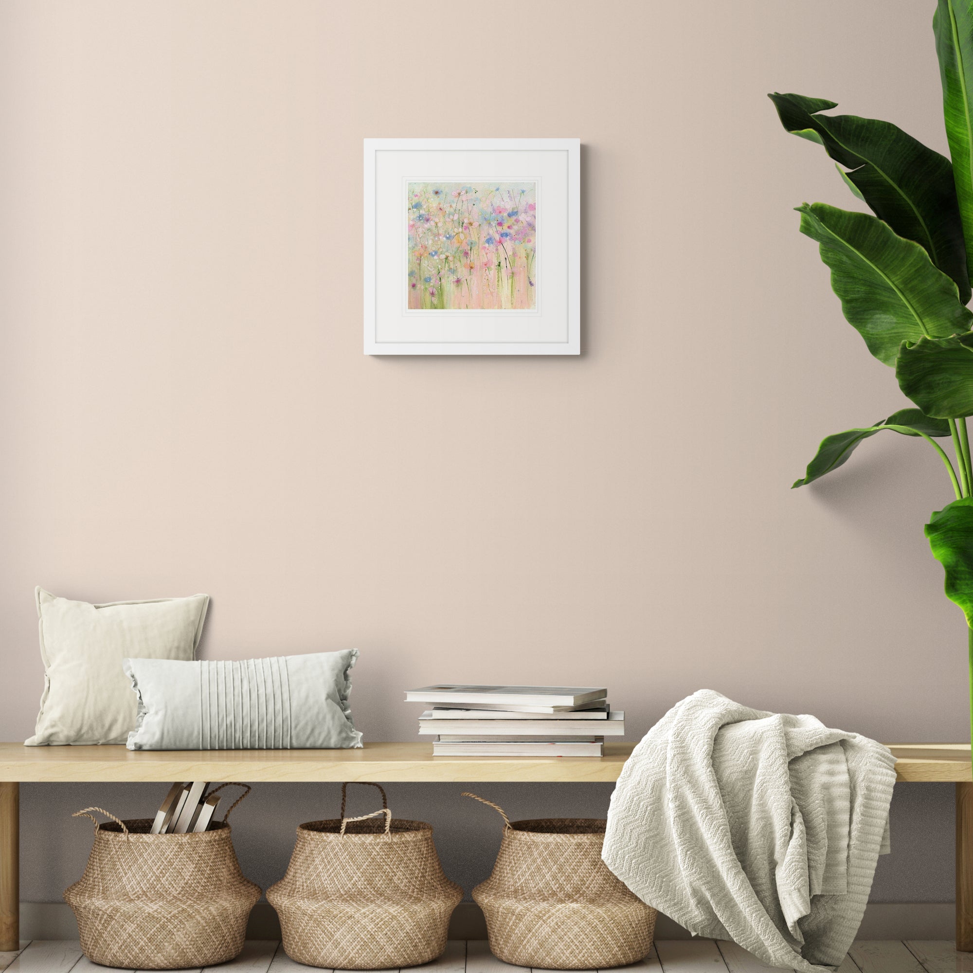 SF72F - Pastel Blooms Small Framed Print