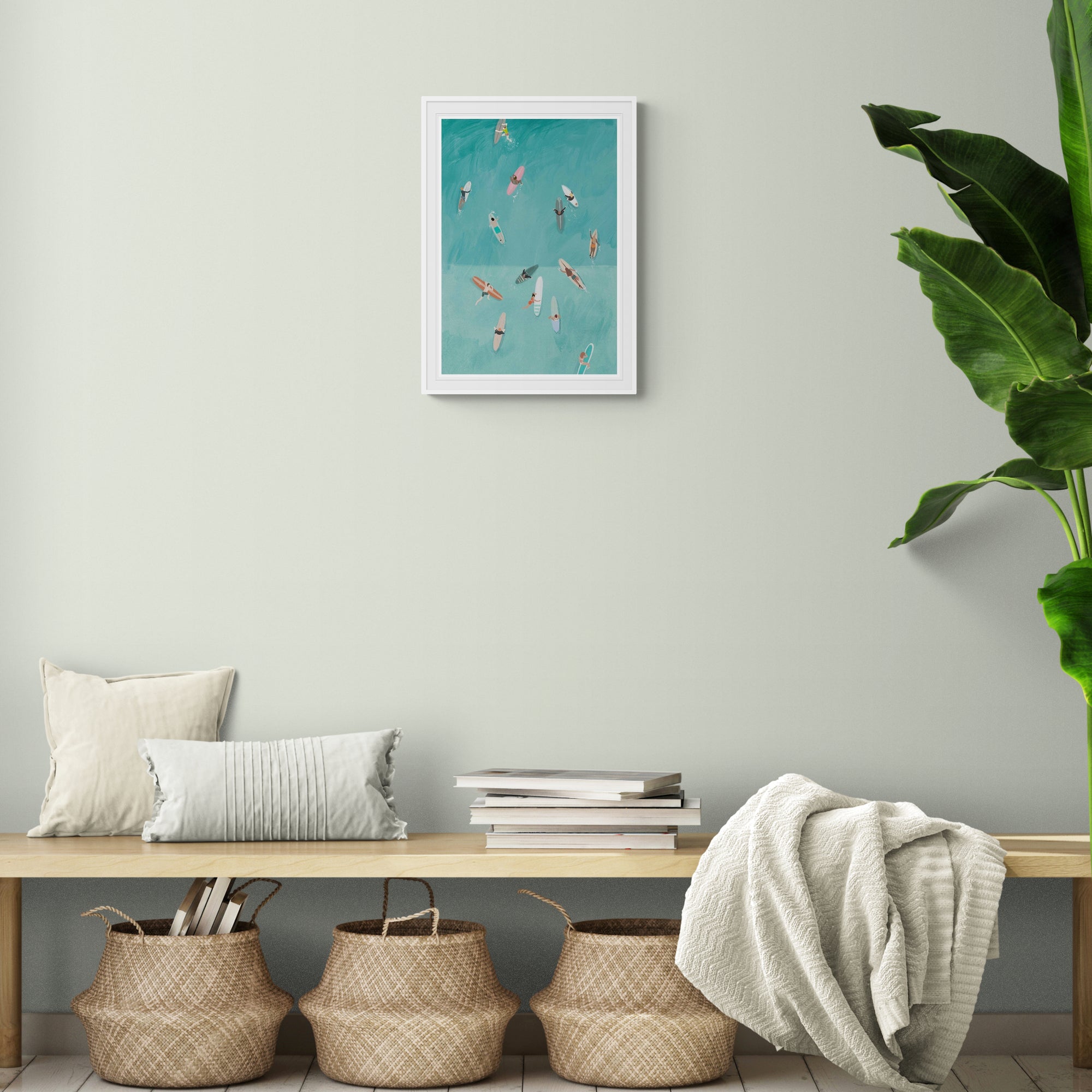 Beach Surfers Small Framed Print - Whistlefish