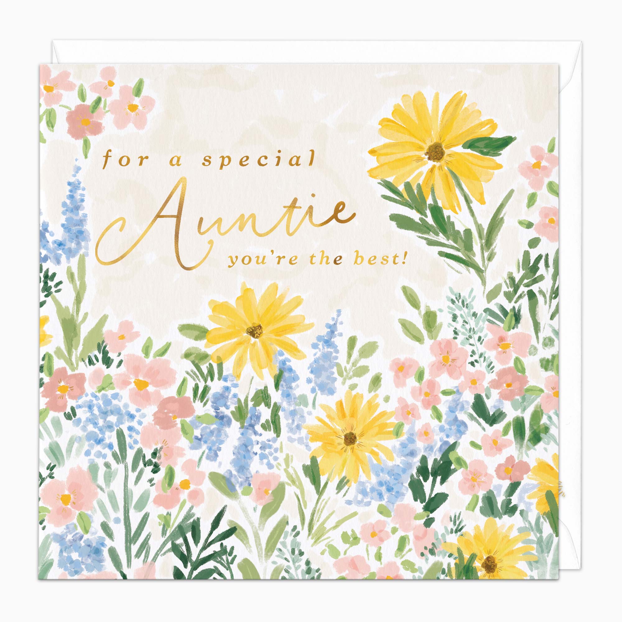 Greeting Card-H190 - Spring Meadow Auntie Card-Whistlefish