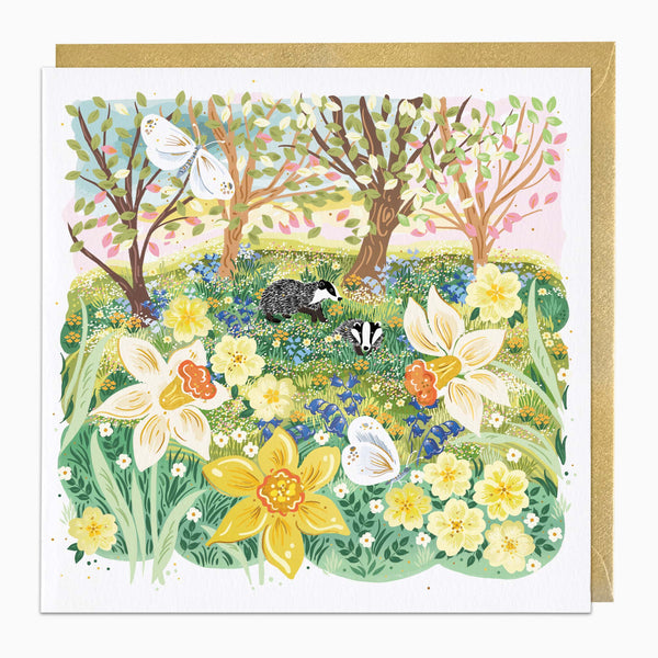Greeting Card-H042 - Spring Woodland Scene Card-Whistlefish