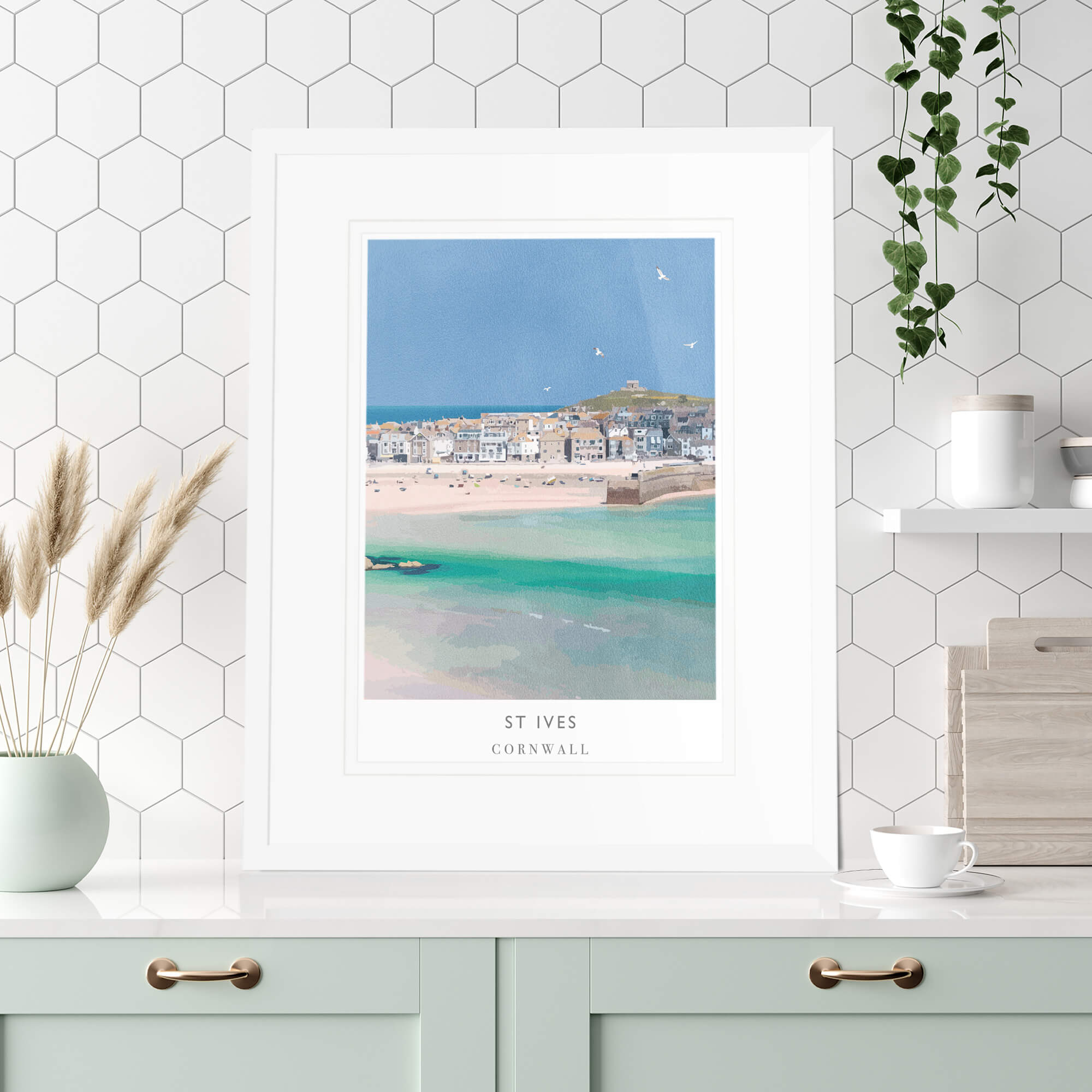 Framed Print-WF134F - St Ives Framed Print-Whistlefish