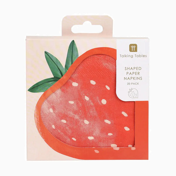 Strawberry Shaped Paper Napkins 20 Pack - Whistlefish