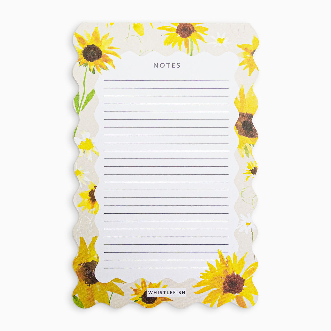 Notepad-WNP05 - Sunflower Bloom Scalloped Notepad-Whistlefish