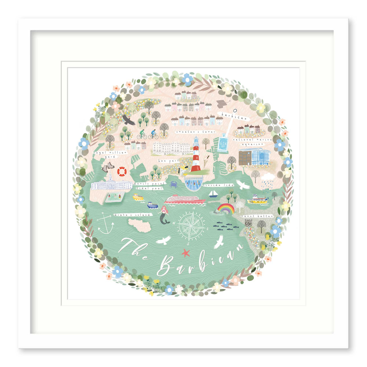 Framed Print-WF823F - The Barbican Map Medium-Whistlefish
