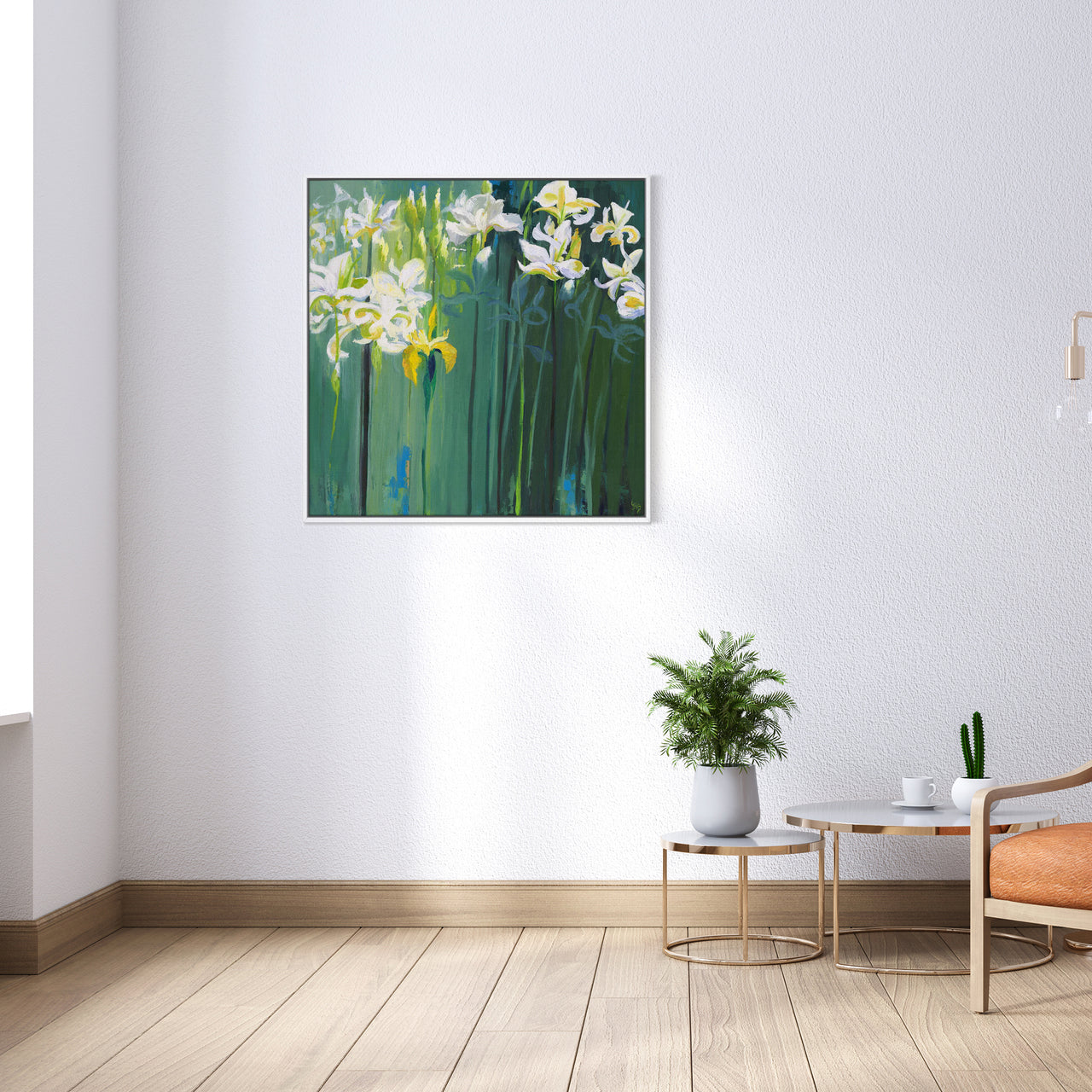 Framed Canvas-ICC126F - The Yellow Iris Large Framed Canvas-Iris Clelford