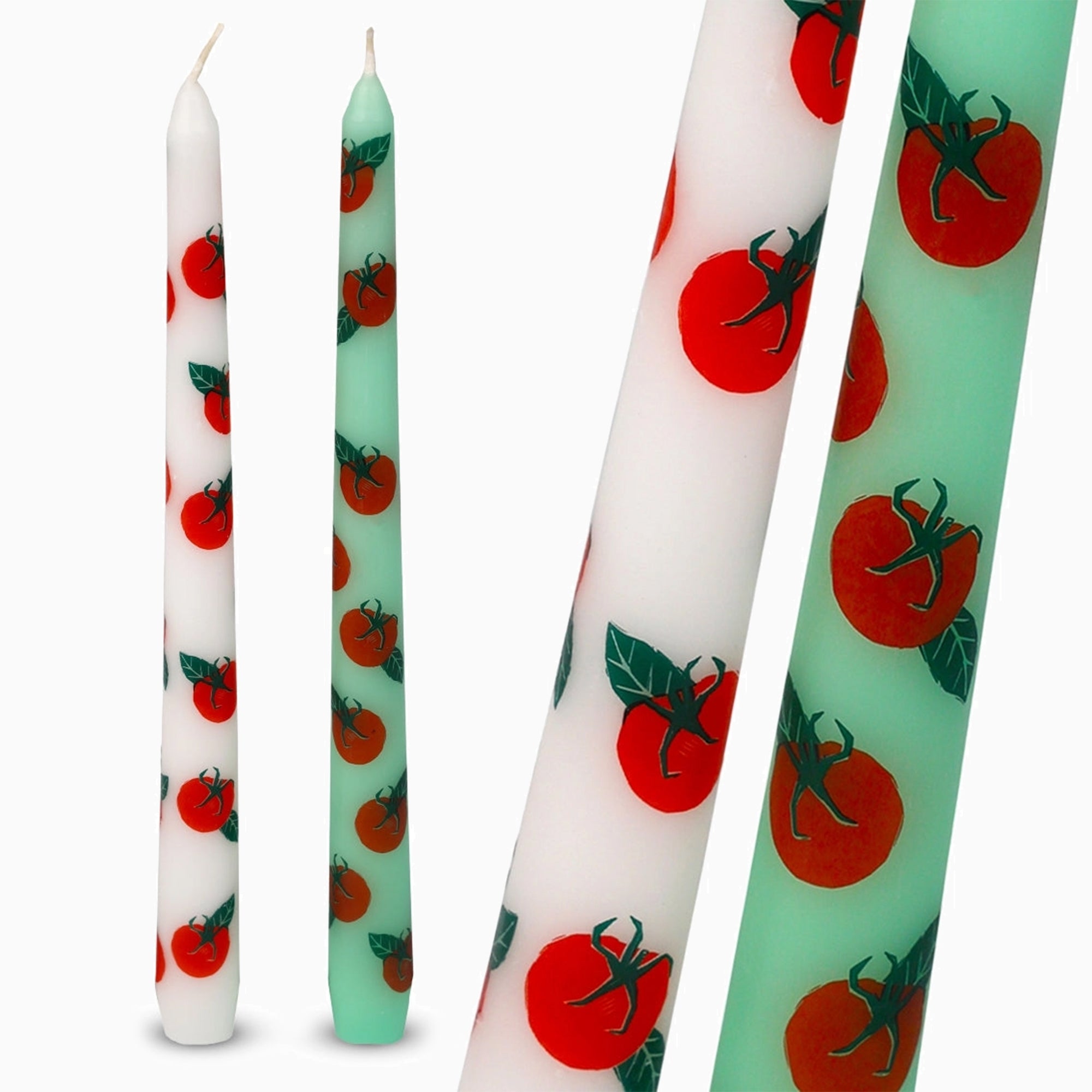 Candle Set-CNDL-TOM - Tomato Taper Dinner Candles 2 Pack-Talking Tables