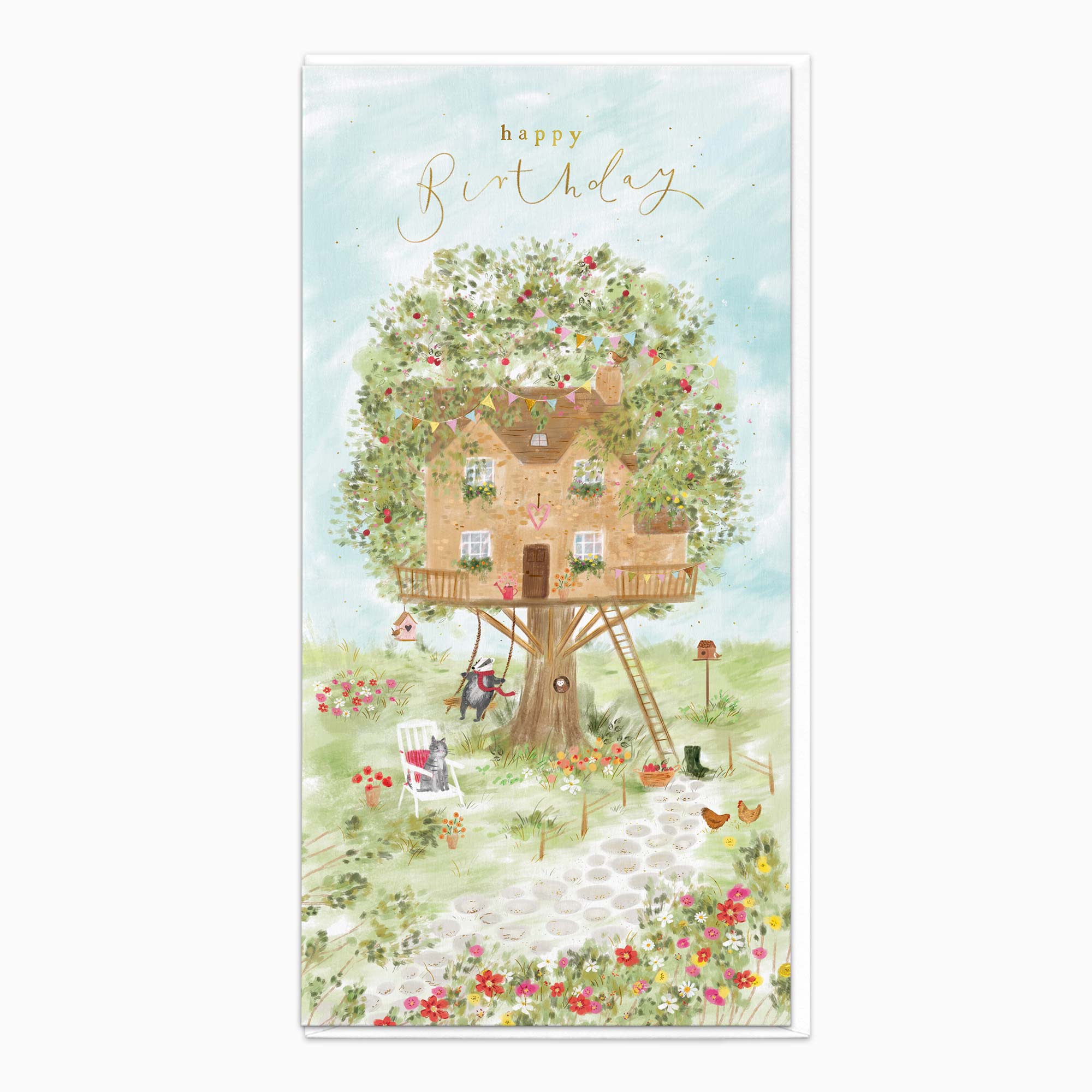 Greeting Card-H103 - Tree House Birthday Card-Whistlefish