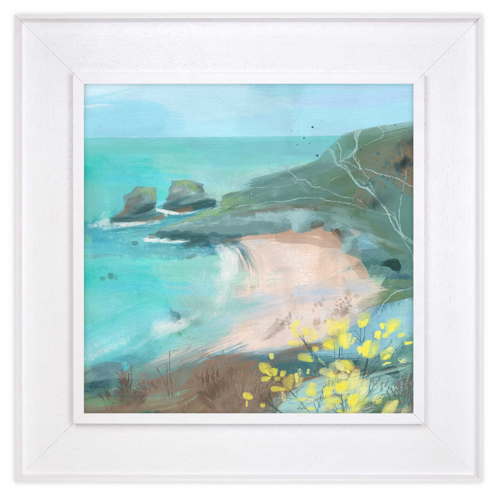 Canvas - WFC127F - Trevellas Porth Tray Framed Canvas - Trevellas Tray Framed Canvas - Whistlefish