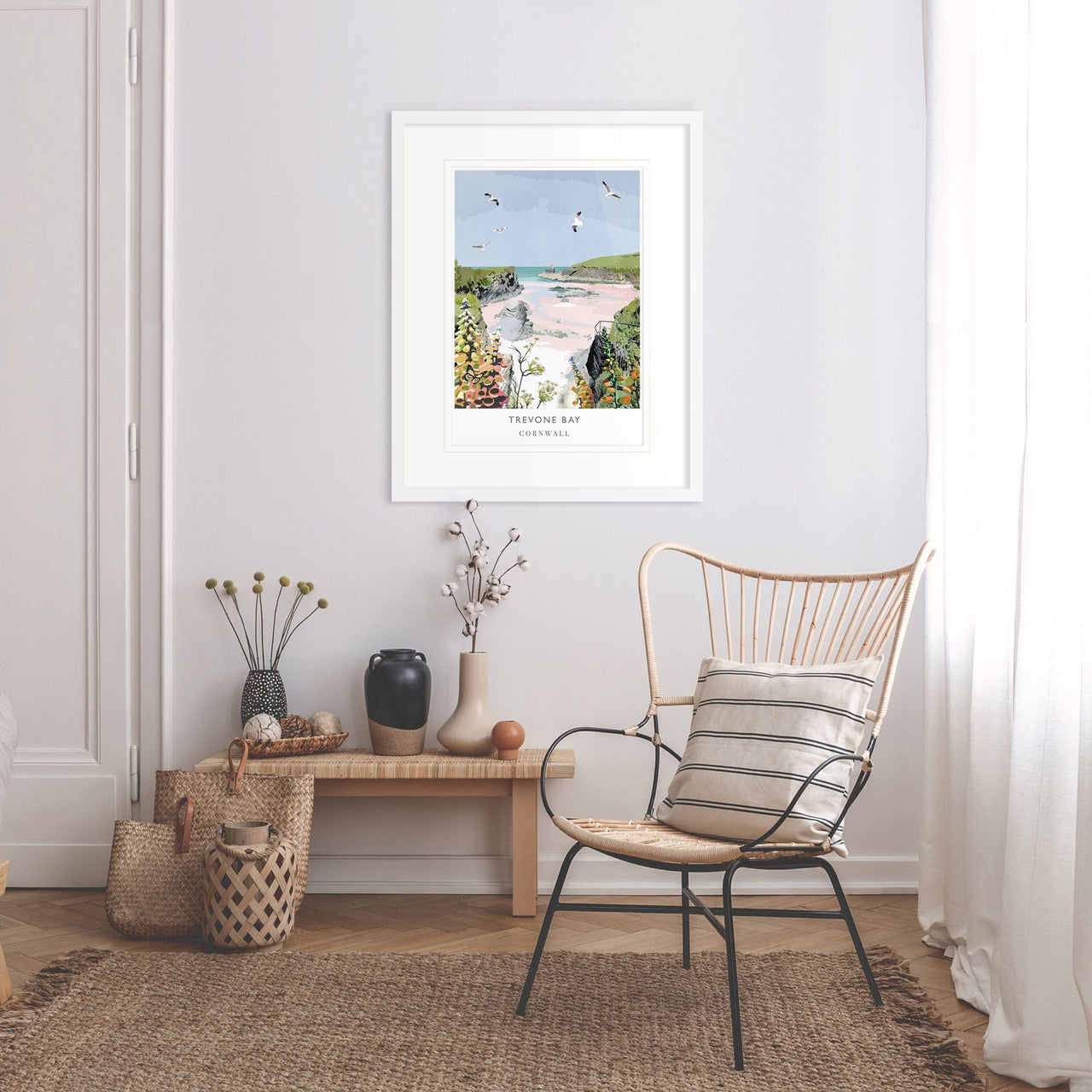 Framed Print-WF73F - Trevone Bay Framed Print-Whistlefish