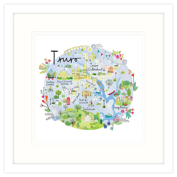 Truro Map Framed Print - Whistlefish