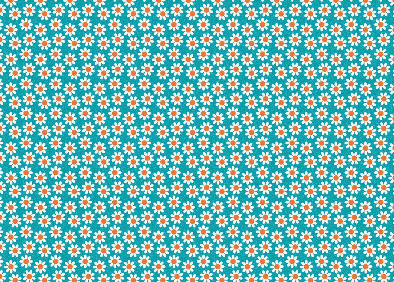 Wrapping Paper - GWP66 - Turquoise Daisy Wrapping Paper - Turquoise Daisy Wrapping Paper - Whistlefish