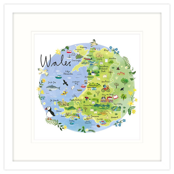 Wales Map Framed Print - Whistlefish