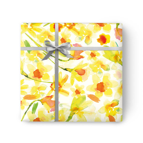 Watercolour Daffodils Wrapping Paper - Whistlefish