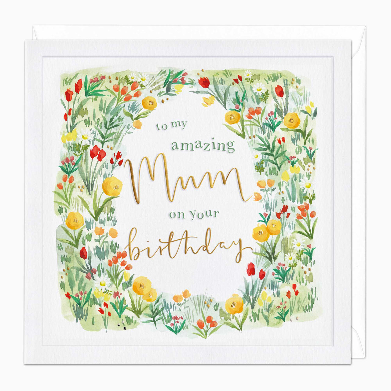 Greeting Card-G392 - Watercolour Garden Birthday Card-Whistlefish