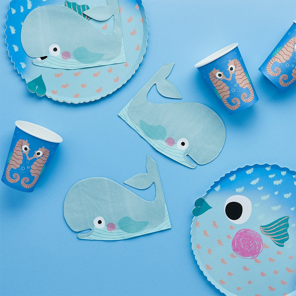 Paper Napkins-HBWT107 - Whale Paper Napkins-Hootyballoo