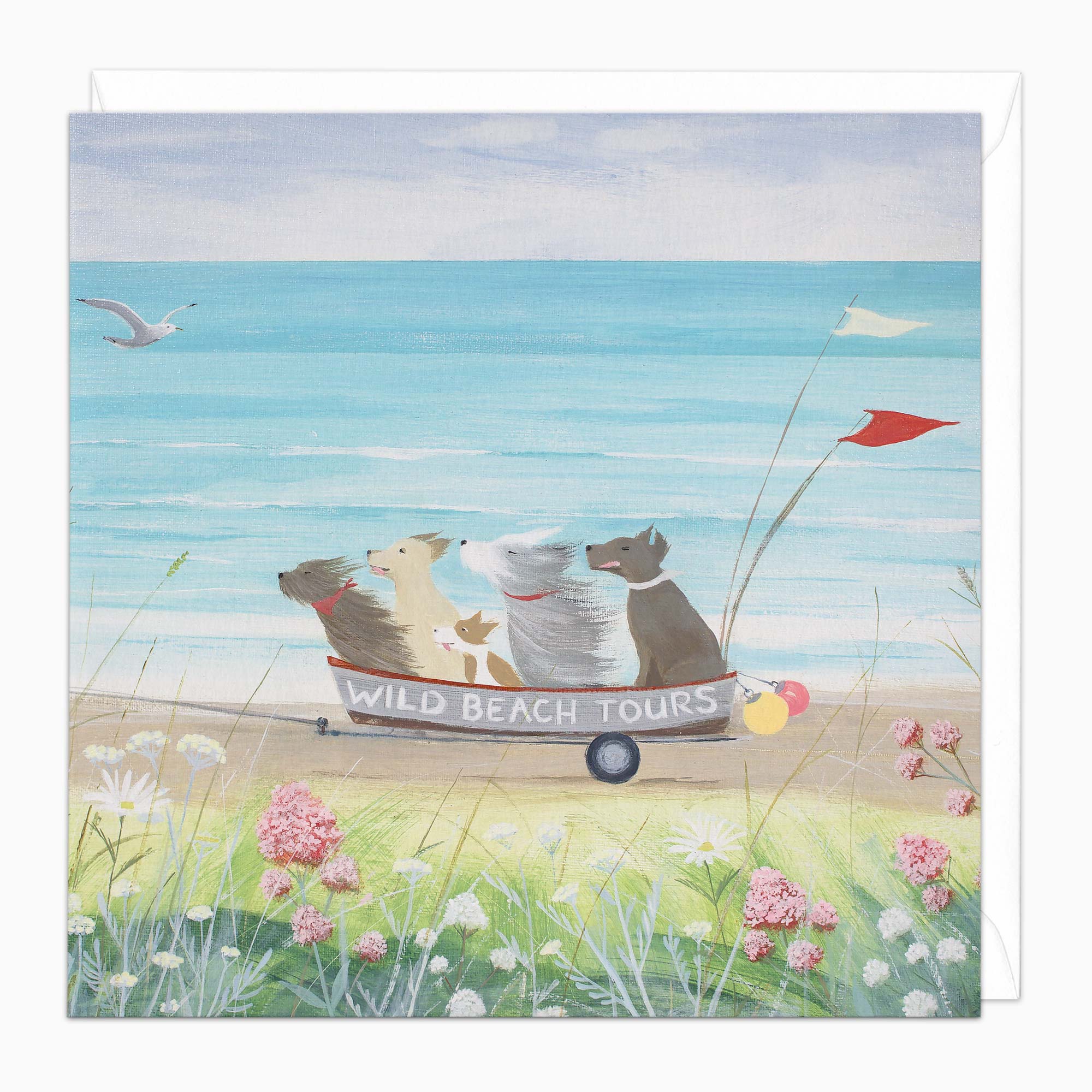 Greeting Card-H062 - Wild Beach Tours Art Card-Whistlefish