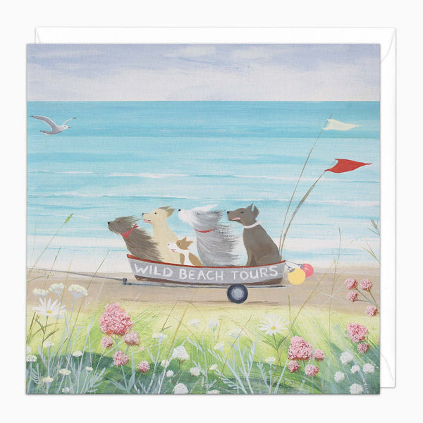 Greeting Card-H062 - Wild Beach Tours Art Card-Whistlefish